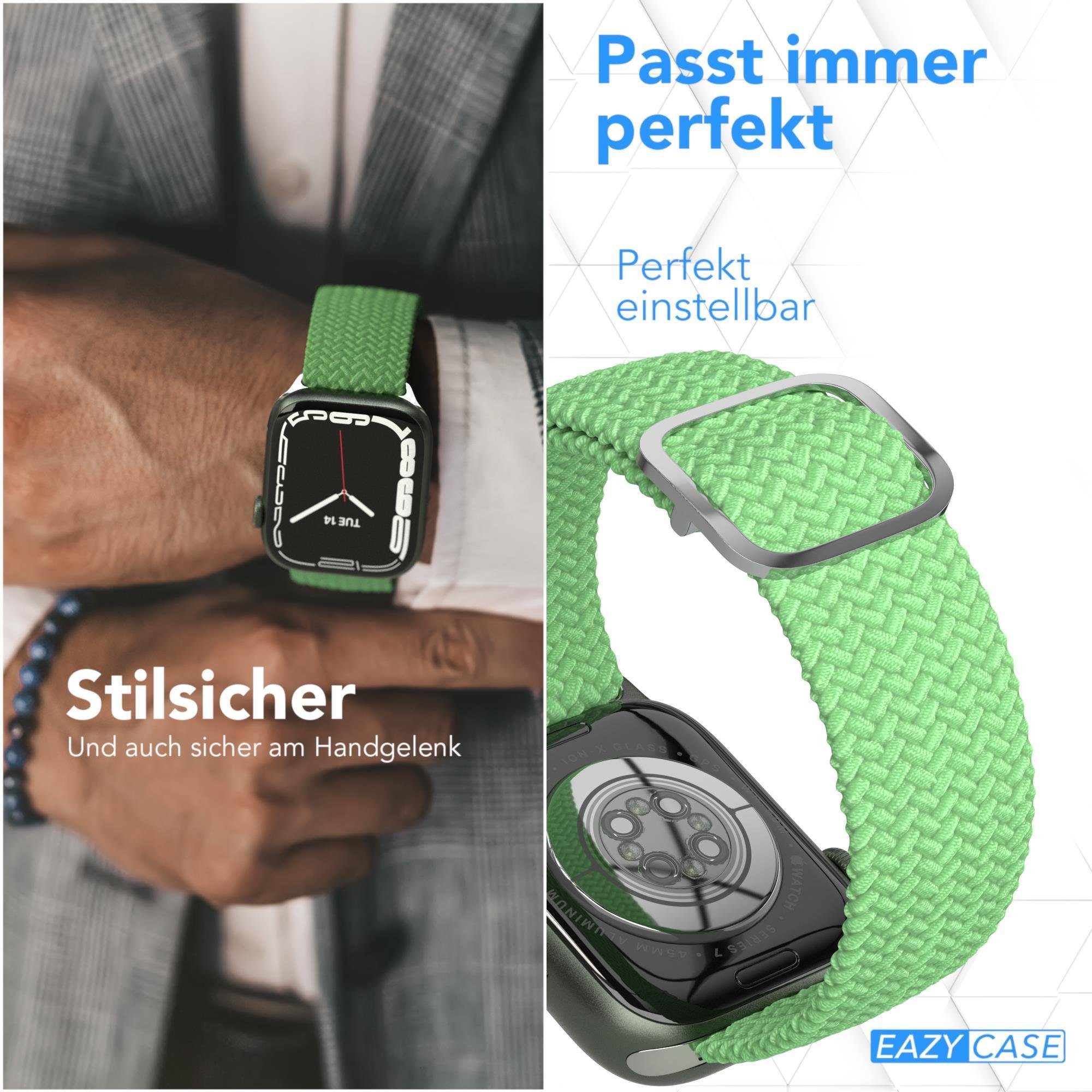 EAZY CASE 7 Uhrenarmband 2 Laufband Ultra, Loop 5 Mintgrün 9 Damen 4 Uhrenband 6 Flechtband 8 für 1 3 geflochten Joggen Herren iWatch Sport SE