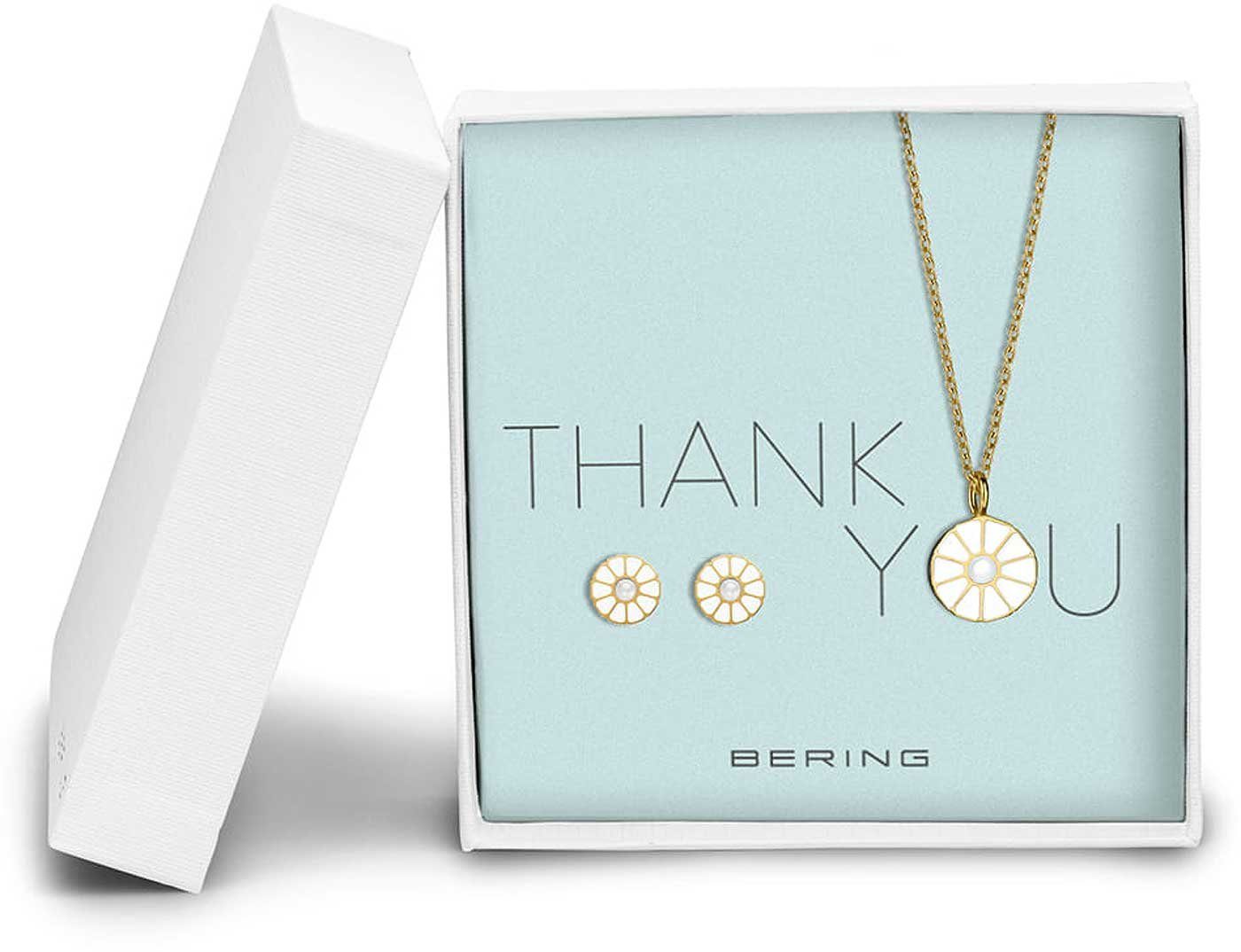 Bering Schmuckset Halskette mit rundem Anhänger und runde Ohrringe - Bering Jewelry