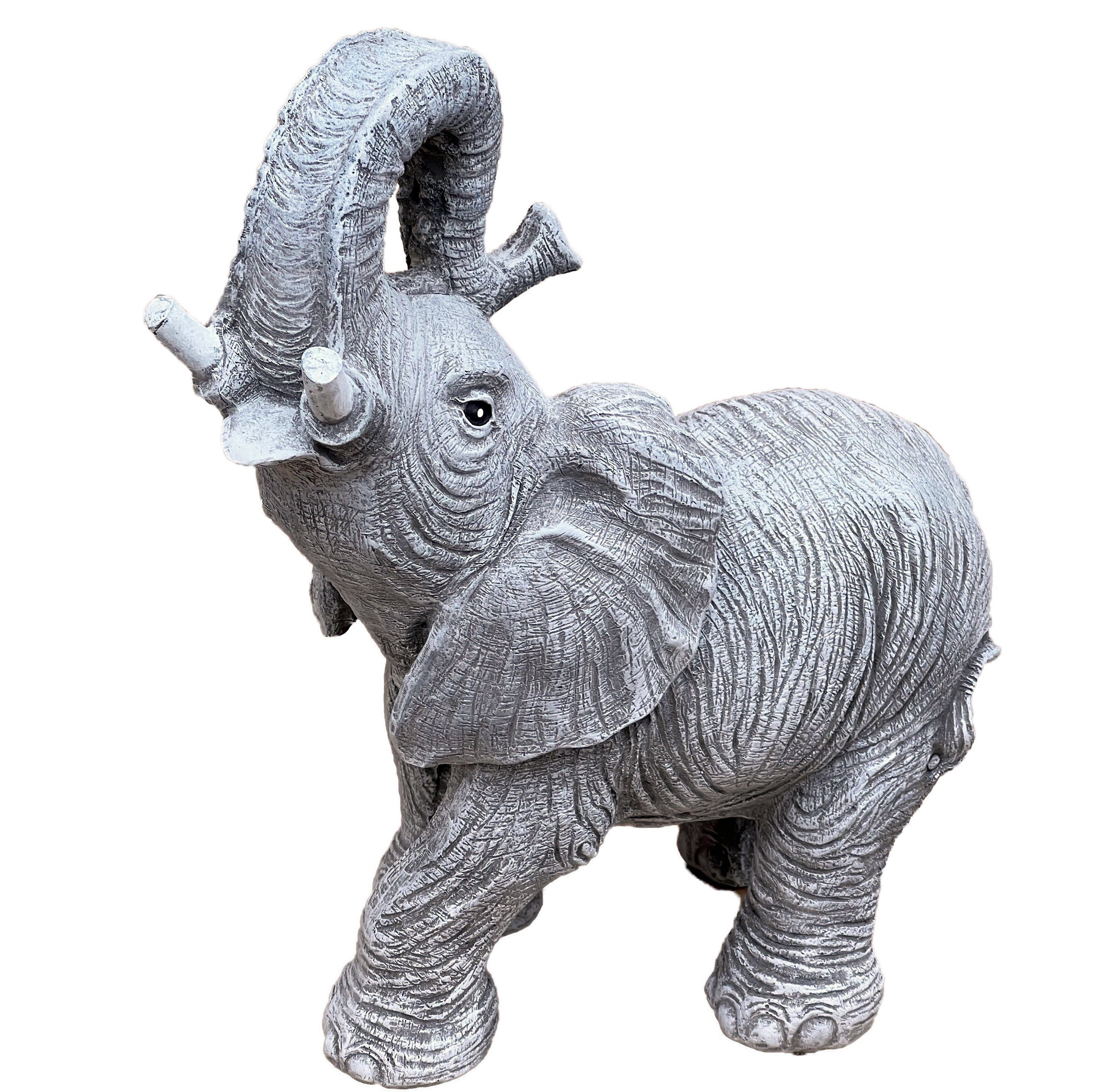 Gartenfigur Steinfigur Elefant frostfest Steinguss massiv wetterfest
