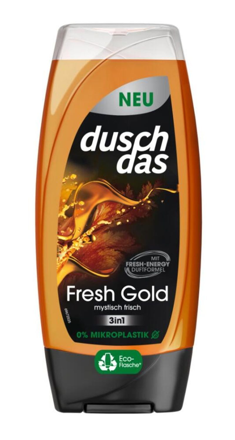 Unilever Duschgel 6x duschdas Duschgel 3in1 Fresh Gold 225ml Körperpflege Haar Gesicht