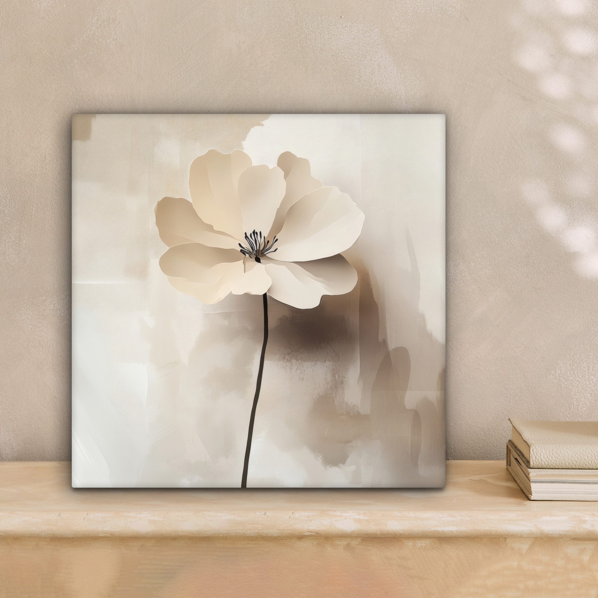 OneMillionCanvasses® Leinwandbild Blume - Beige - Farbe - Schatten, Fotodru günstig online kaufen