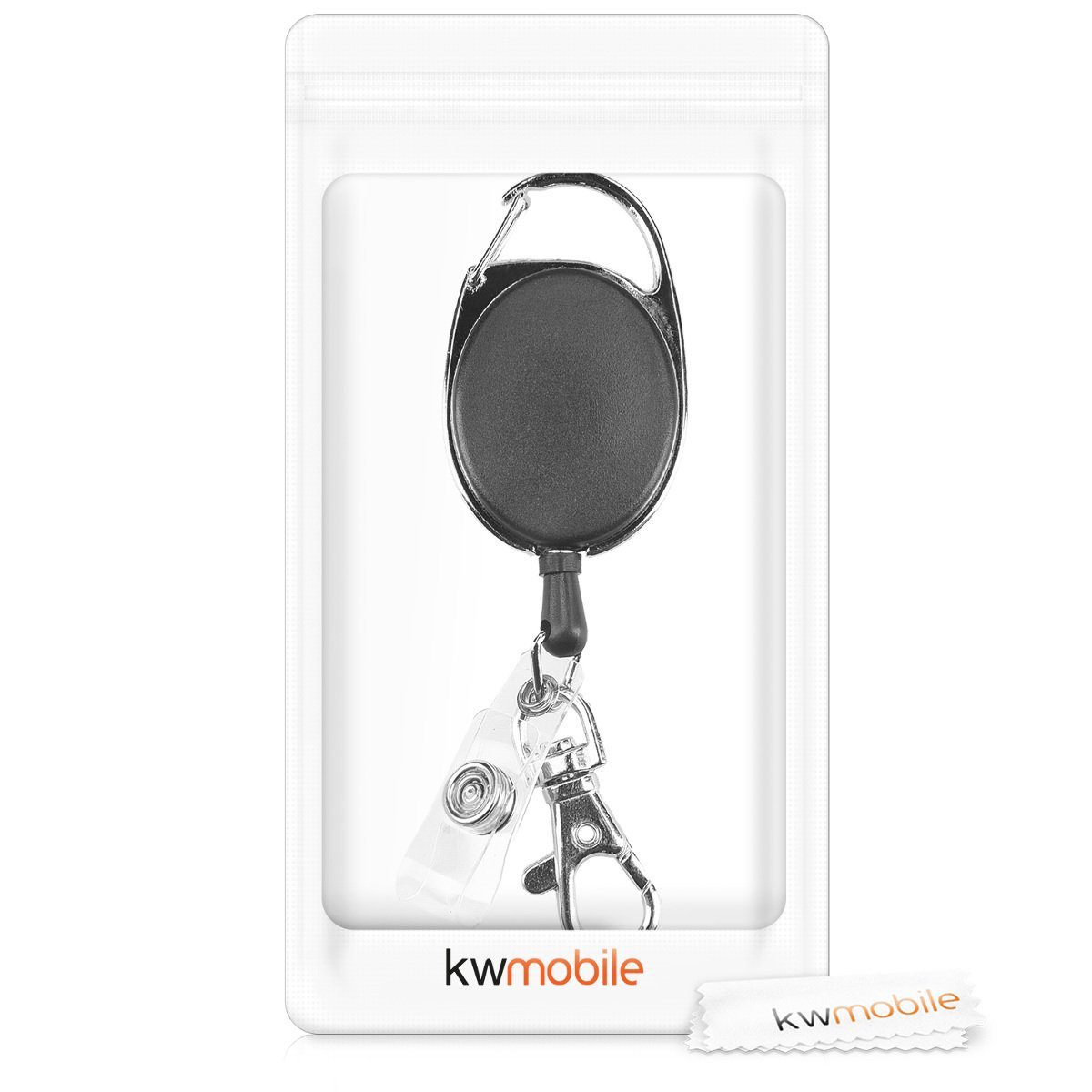 kwmobile Schlüsseltasche 2x Jojo mit Ausweis Clip - Schlüsselanhänger ausziehbar - Kartenhalter (2-tlg), Schlüssel Jojo Ausweis Clip