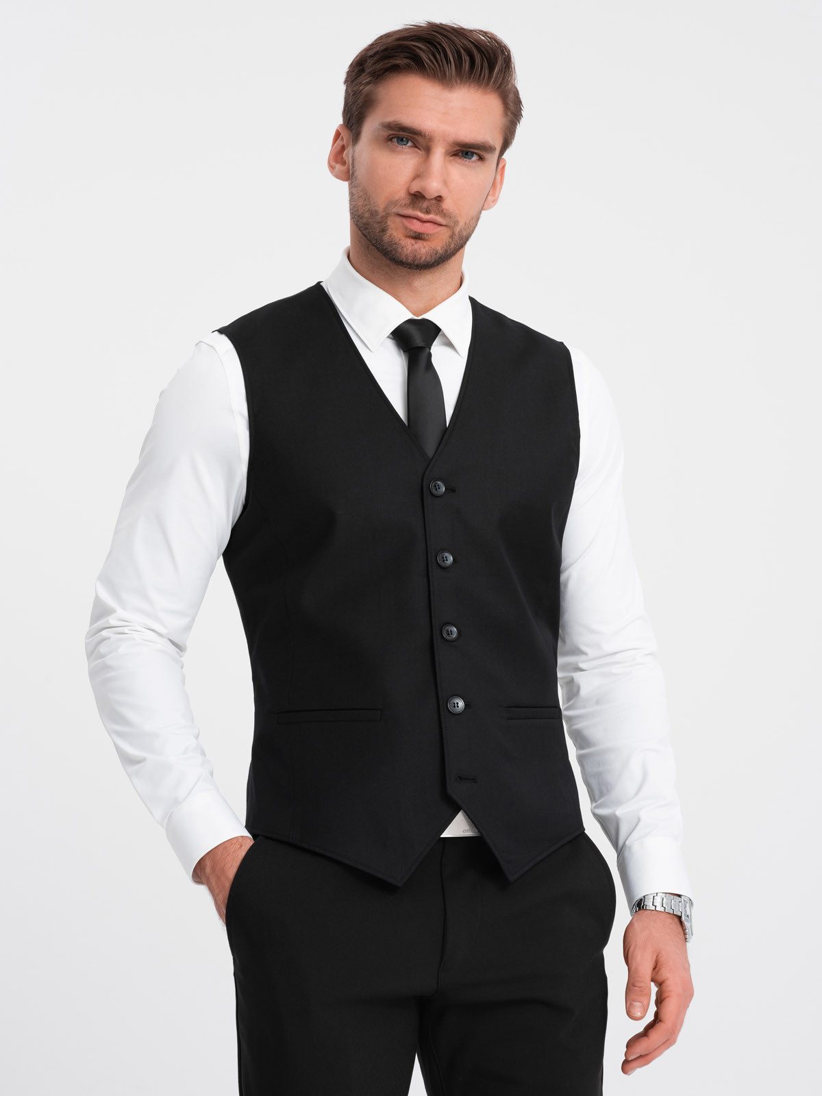 OMBRE Anzugweste Herren Anzugweste ohne Revers günstig online kaufen