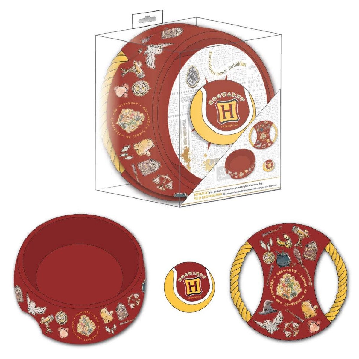 Harry Potter Kauring Hunde-Willkommensset – 3-teilig mit Napf, Spielzeug und Ball
