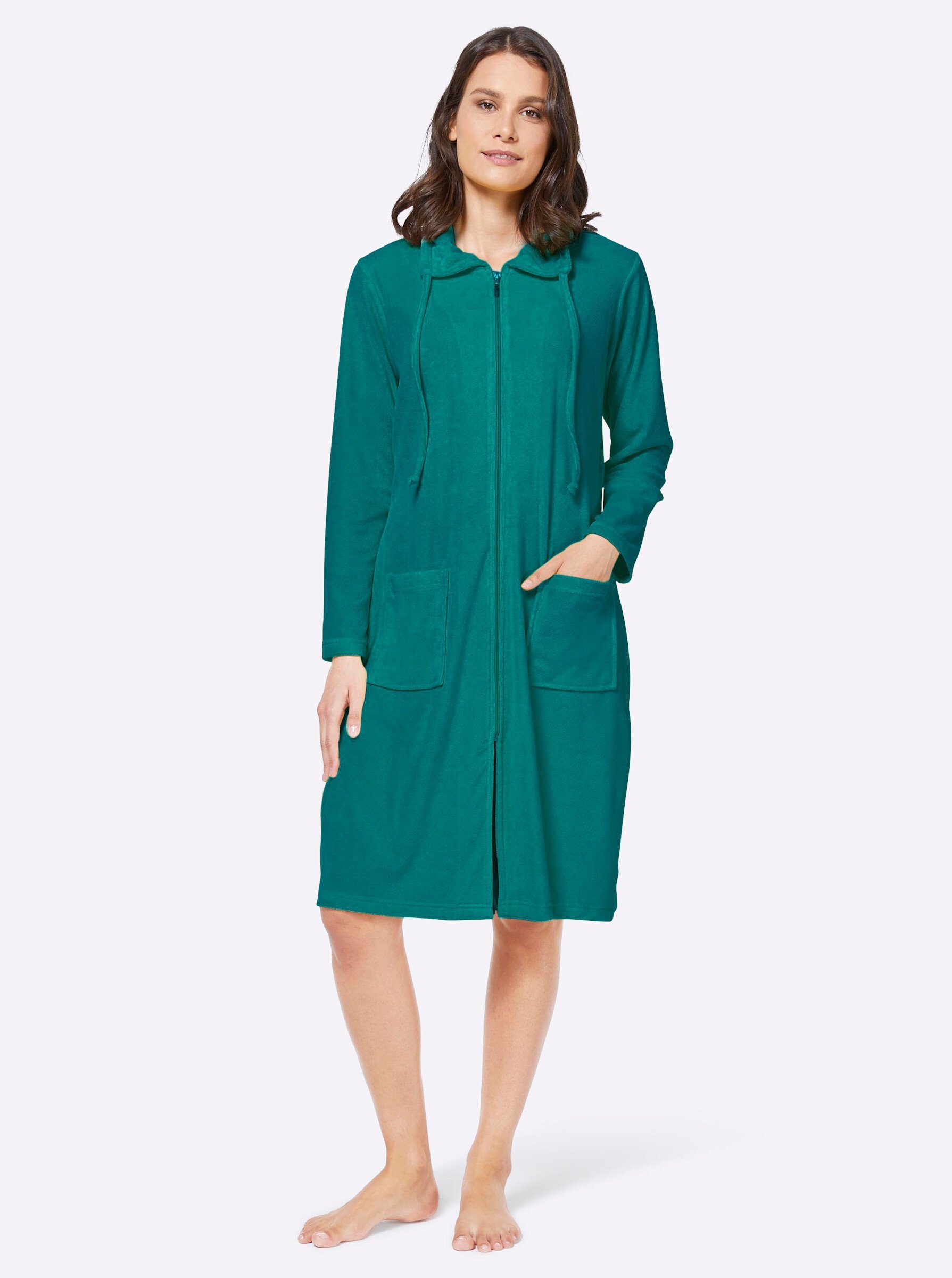 Plantier Damenbademantel Bademantel Langarm, Länge ca. 105 cm, Baumwolle, R günstig online kaufen