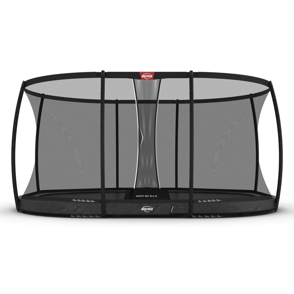 Berg Bodentrampolin BERG Trampolin Oval 520 cm Grand Champion InGround Grau + Safety Net