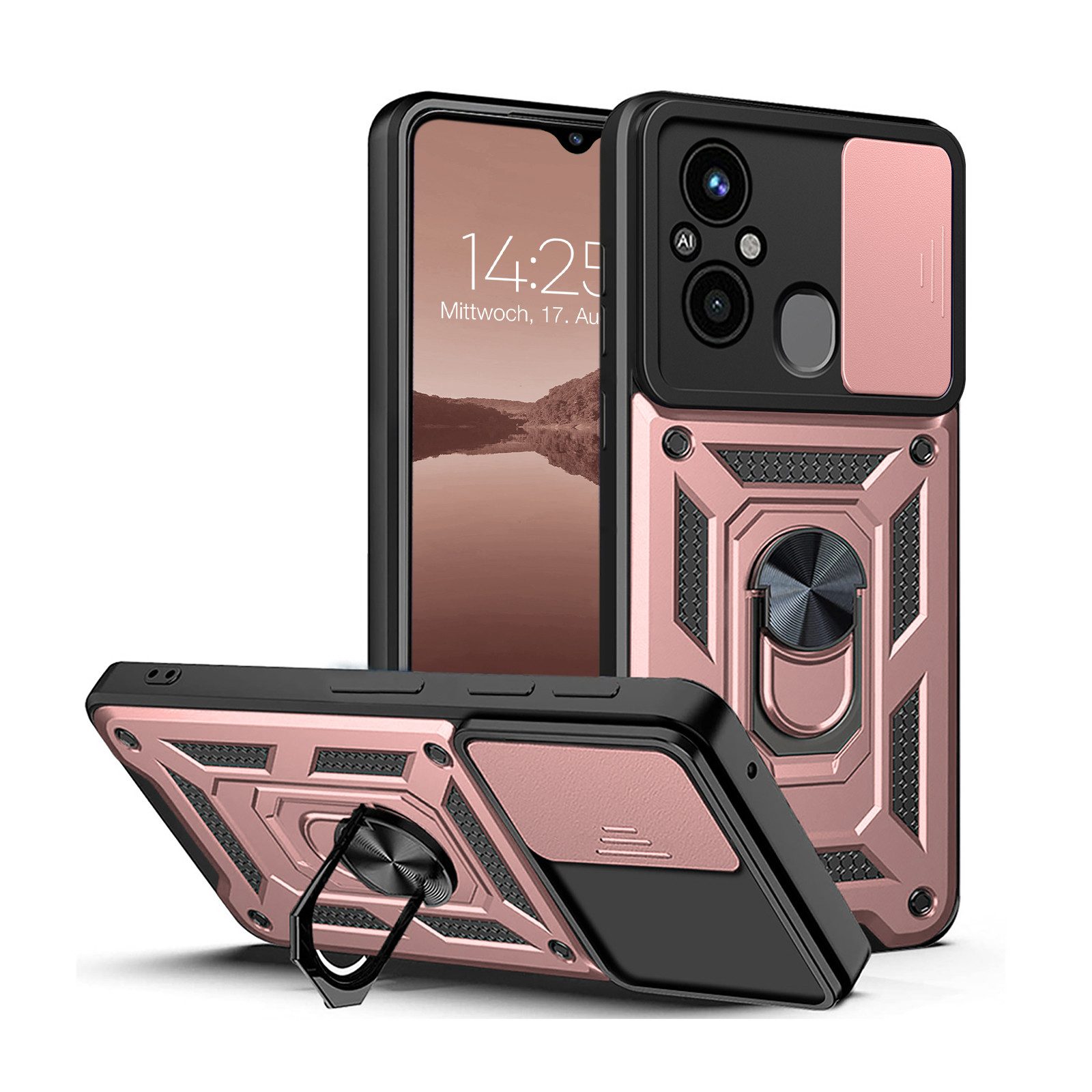 Tec-Expert Handyhülle Outdoor Cover Hülle für Xiaomi Redmi 12C 6.71 Zoll, 6.71", Premium Hülle mit Kameraschutz aus verstärktem Polycarbonat