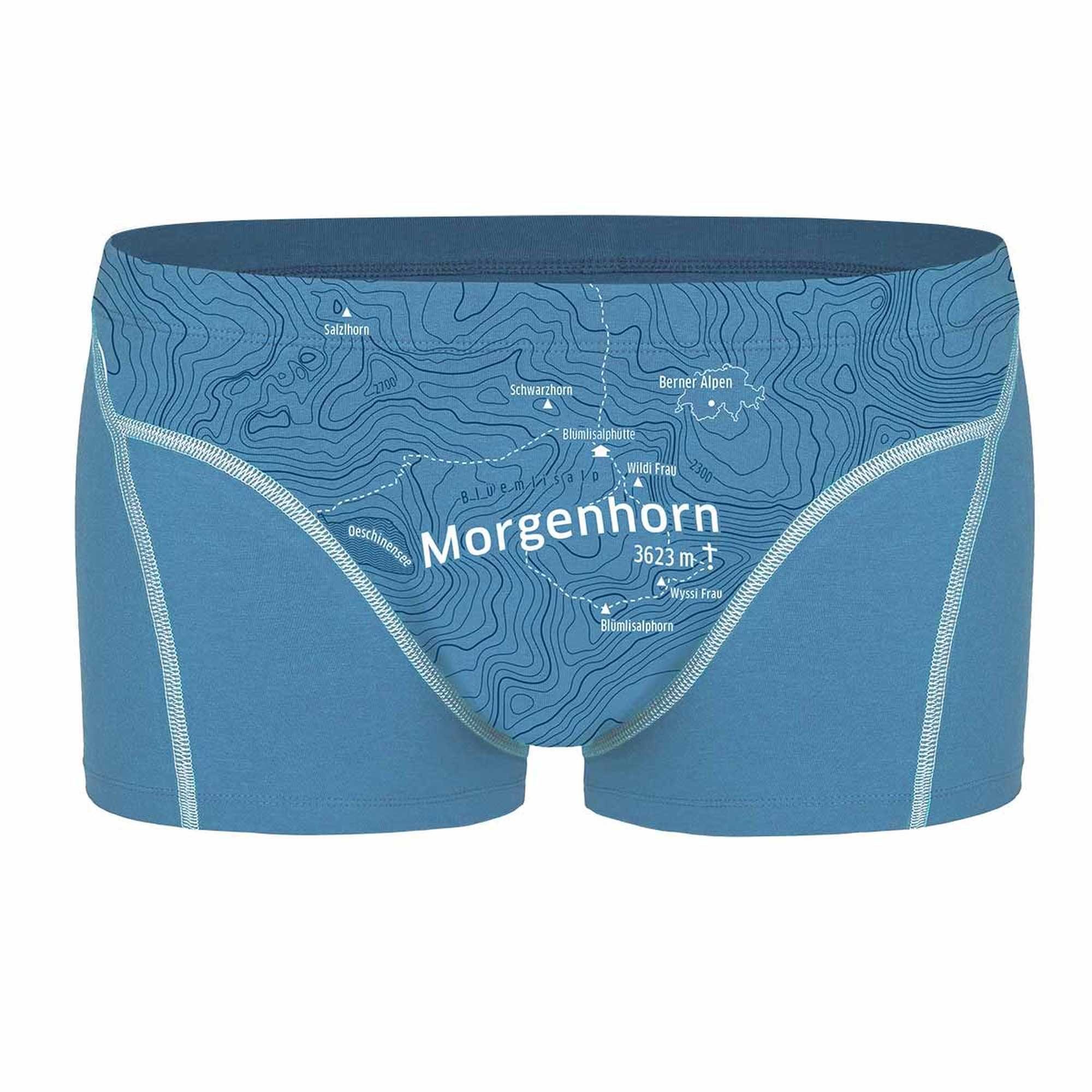 Ein schöner Print, Shorts, Herren Boxershorts Boxer Bio-Baumwolle (Himmelblau) Erde - Fleck Morgenhorn