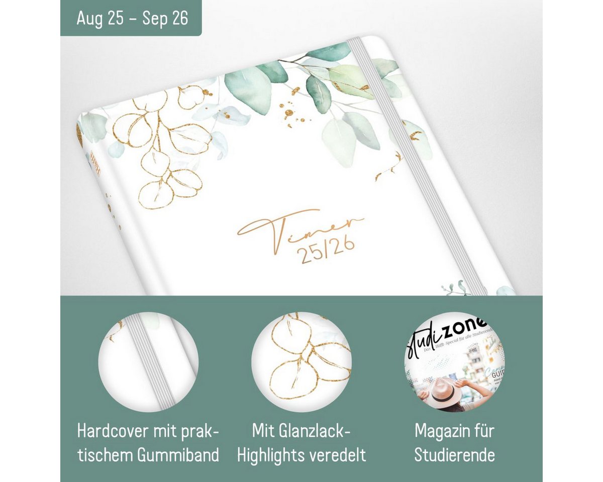 Thumbnail - Häfft Terminplaner Campus Timer Studentenkalender A5 2025/2026