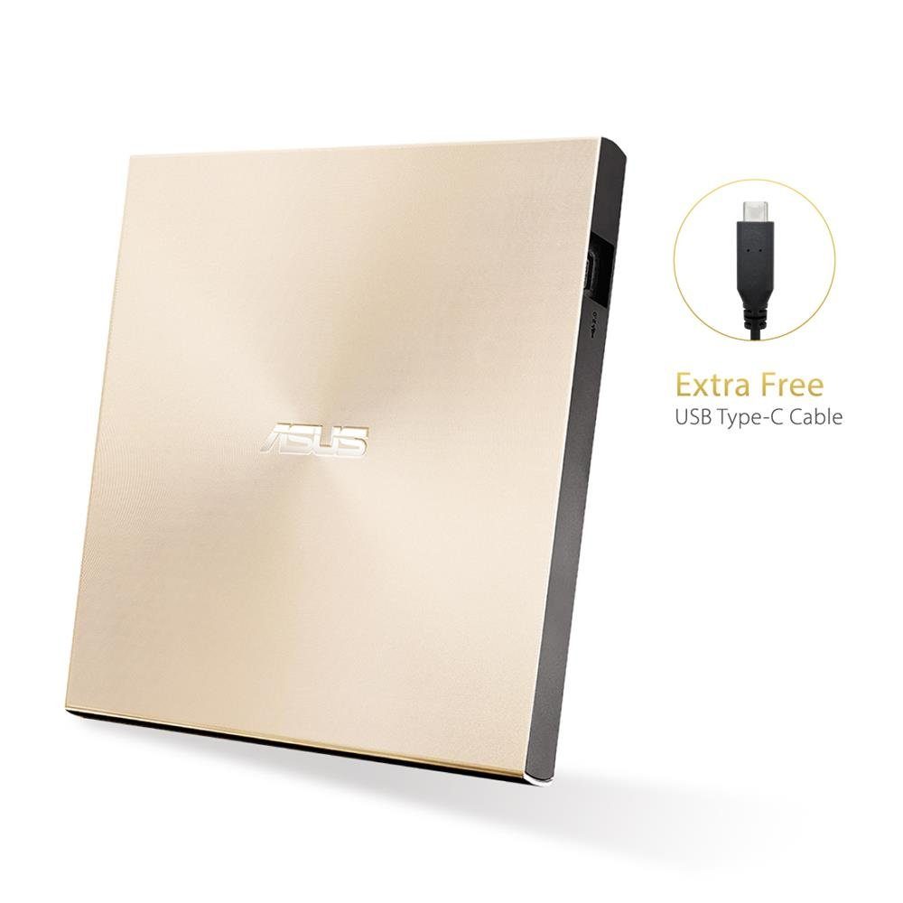 Asus ZenDrive U9M DVD-Brenner (USB 2.0, BD 6x/DVD 8x/CD 24x, USB-C externer Ultra SLIM gold)
