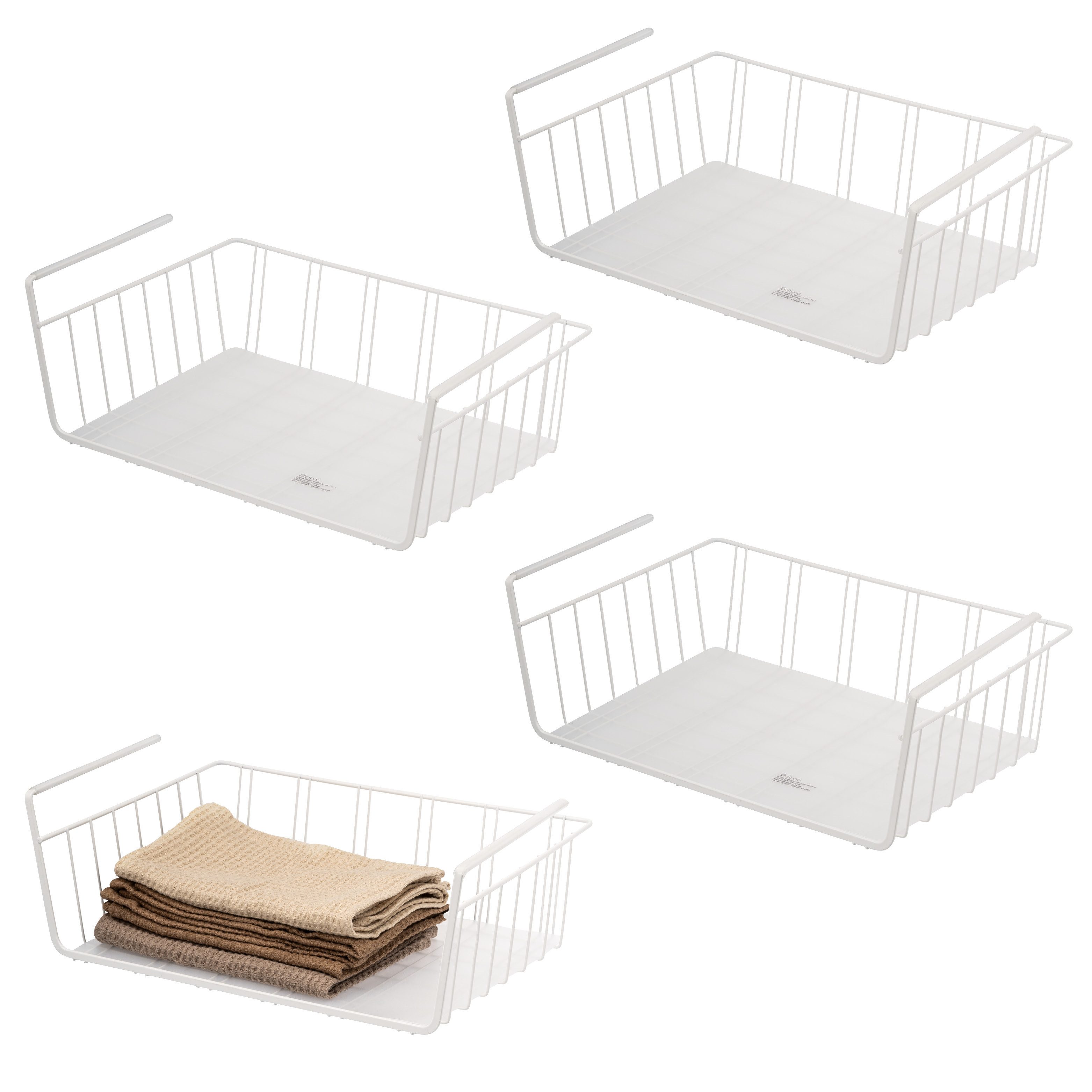 eluno Einhängekorb Schrankkörbe 4er Set inklusive Einlegeböden, schwarz (4 St)