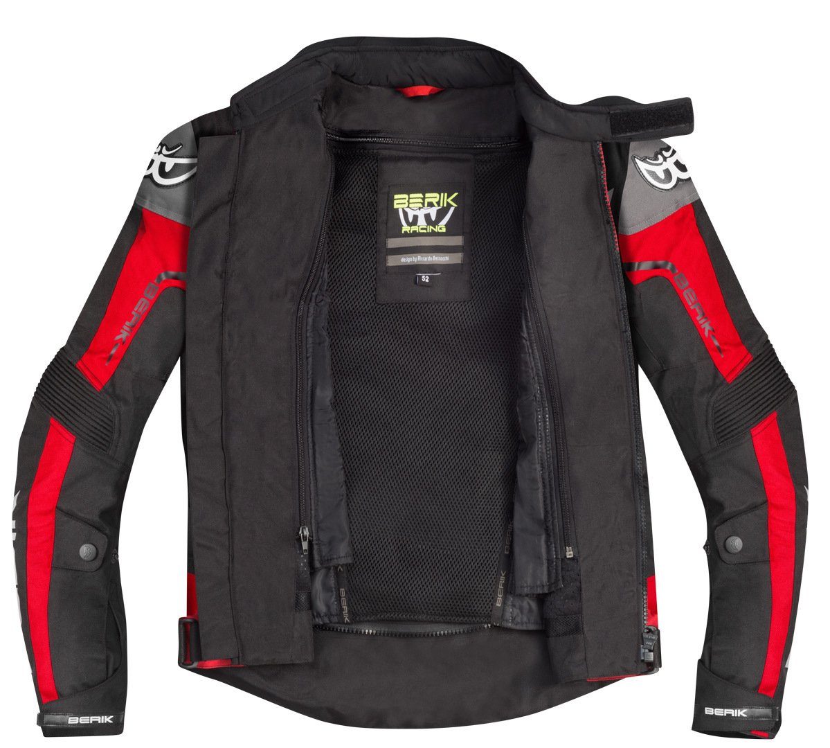 Berik wasserdichte Black/Red Motorrad Evo Torino Motorradjacke Textiljacke