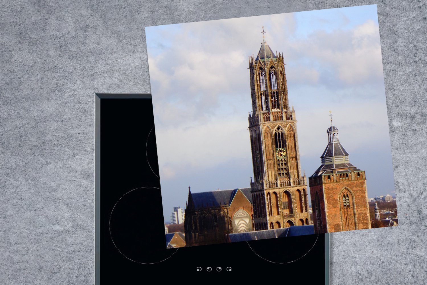 MuchoWow Herdblende-/Abdeckplatte Domturm - Niederlande - (1 küche Vinyl, tlg), Arbeitsplatte 78x78 für Ceranfeldabdeckung, cm, Utrecht