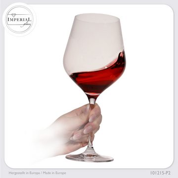IMPERIAL glass Weinglas Große Rotweingläser 920ml Set 2-Teilig "Sydney", Crystalline Glas, Burgundergläser aus Crystalline Glas Weinglas Spülmaschinenfest