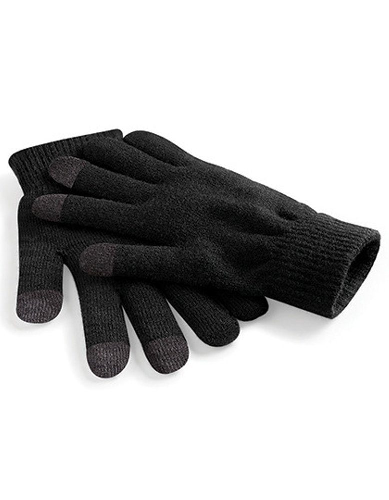 Goodman Design Strickhandschuhe Touchscreen Gloves Fingerhandschuh Touchscree-geeignet, Finger und Daumen teilweise leitfähig Black