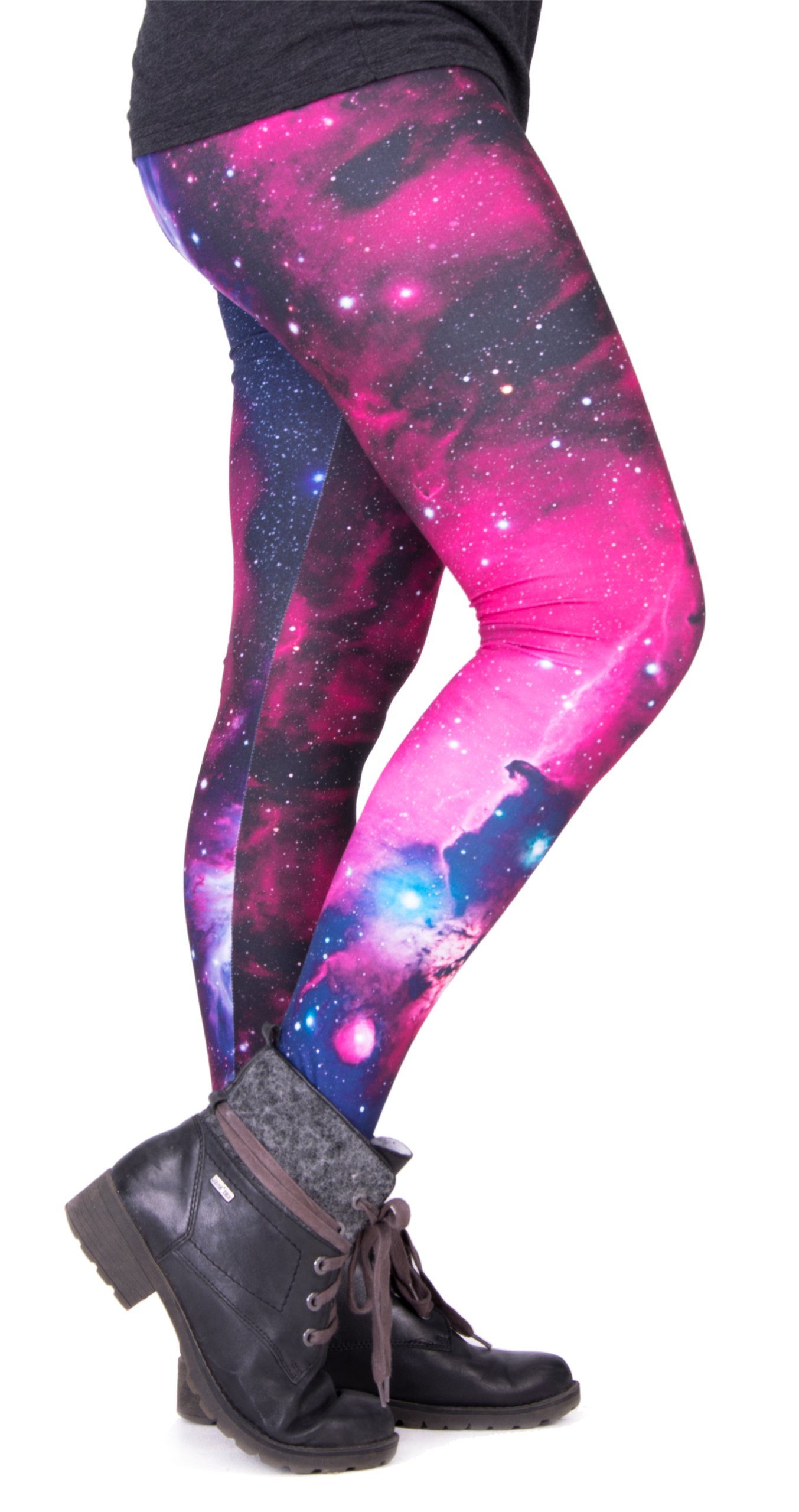 cosey Leggings Festival Leggings mit buntem Allover-Print, 2 Größen (XS–S & M–L) (36/M bis 40/L) Galaxy