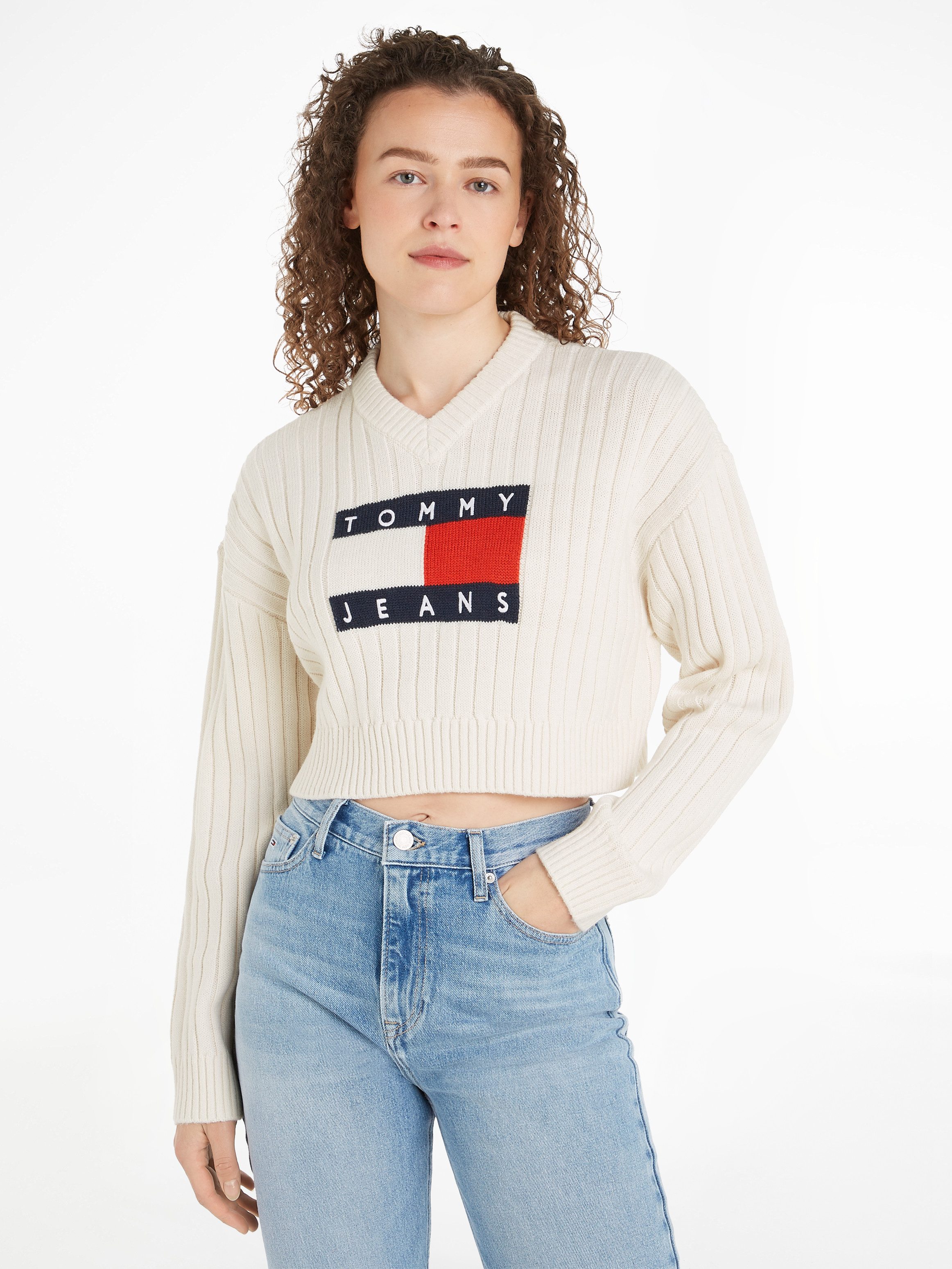 Tommy Jeans Strickpullover TJW VNCK CENTER günstig online kaufen