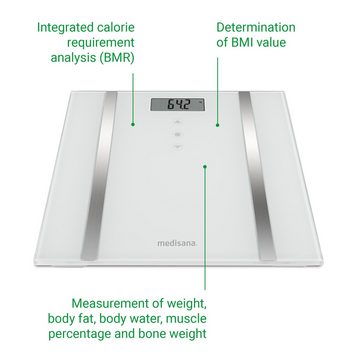 Medisana Körper-Analyse-Waage BS 483 weiß bis 180 kg Personenwaage