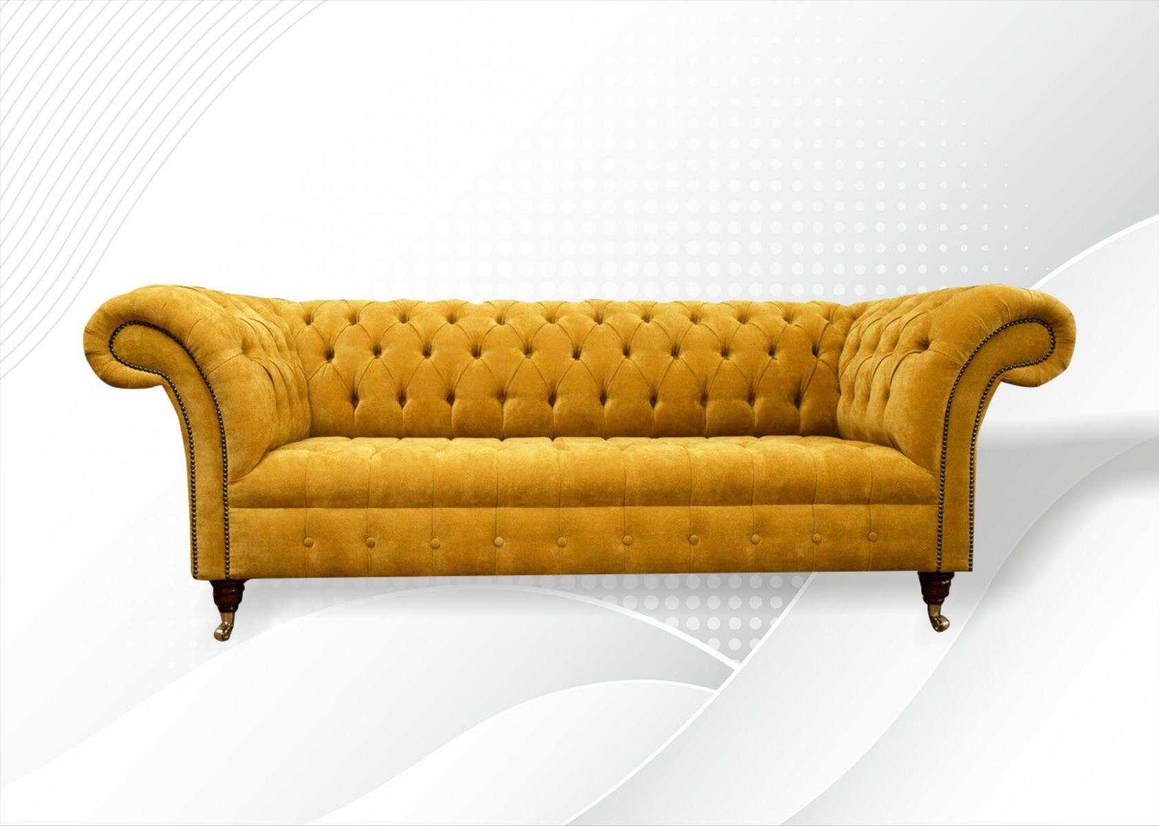 Couch Sitzer 225 Chesterfield Sofa JVmoebel Chesterfield-Sofa, cm Design 3 Sofa