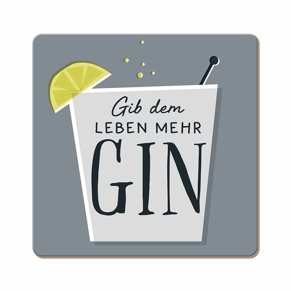 Grafik Werkstatt Getränkeuntersetzer Korkuntersetzer, abwischbar, Korkuntersetzer "Gib dem Leben mehr Gin", 1-tlg.