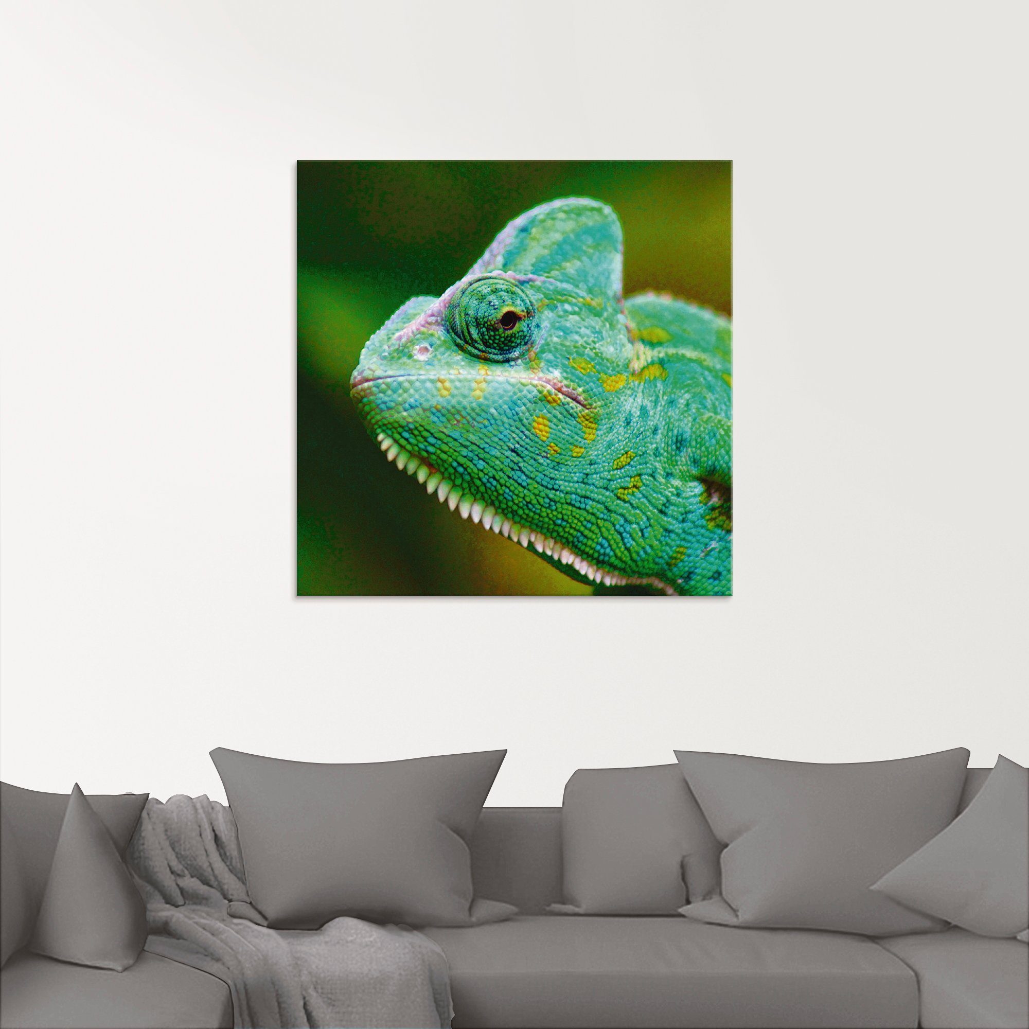 (1 Größen in St), Glasbild Portrait, verschiedenen Artland Reptilien Jemenchamäleon