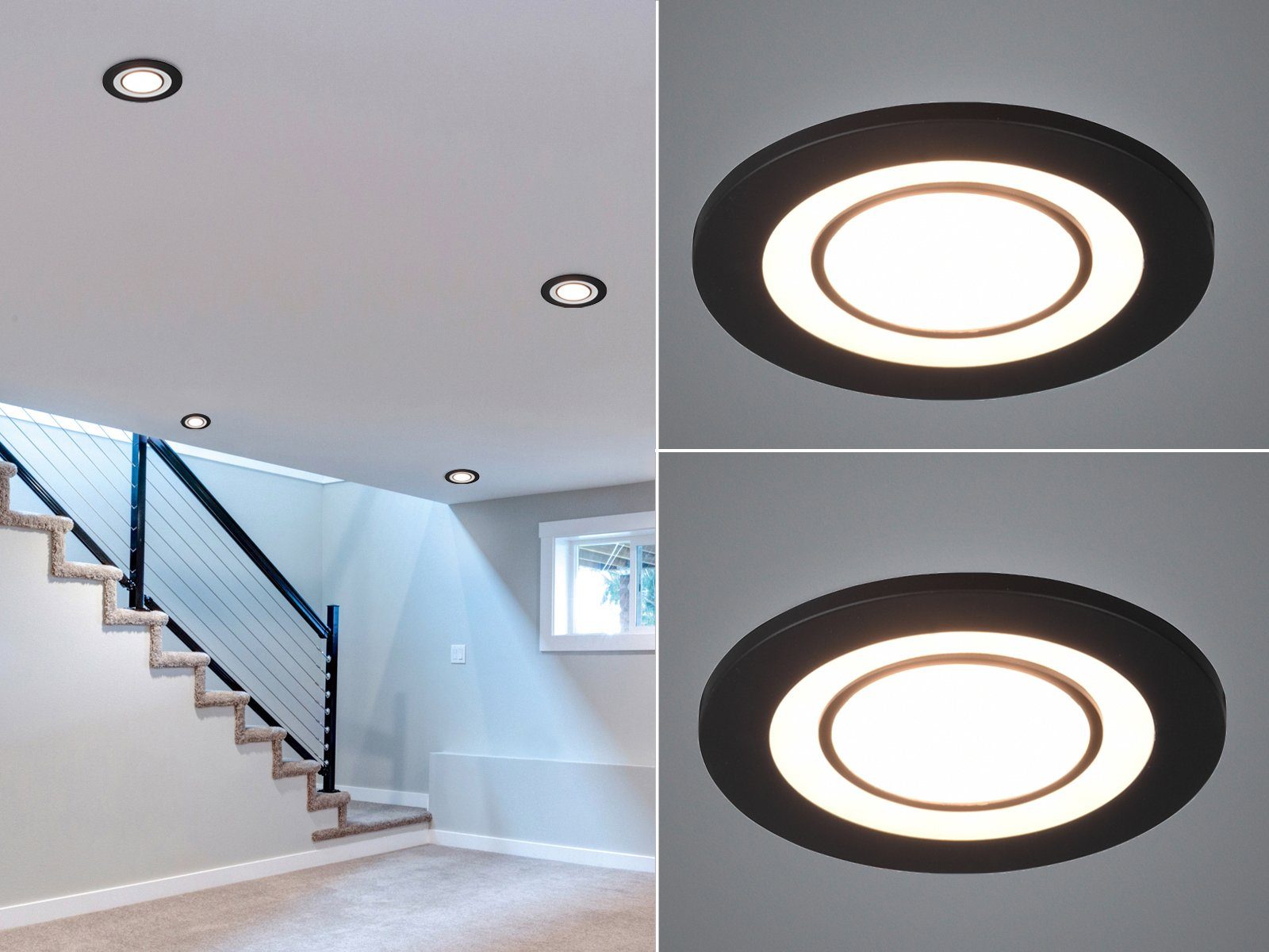 meineWunschleuchte LED Einbaustrahler, LED fest integriert, 2er Set Deckeneinbauleuchten, Einbau Decken-spot Lichtspots, Ø8,2cm