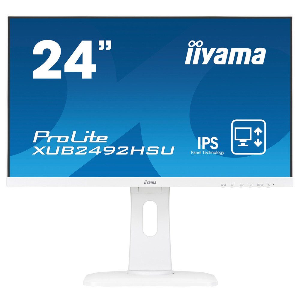 Iiyama XUB2492HSU-W1 D LED-Monitor (60.5 cm/24 ", 1920 x 1080 px, 5 ms Reaktionszeit, IPS, 16:9, weiß)