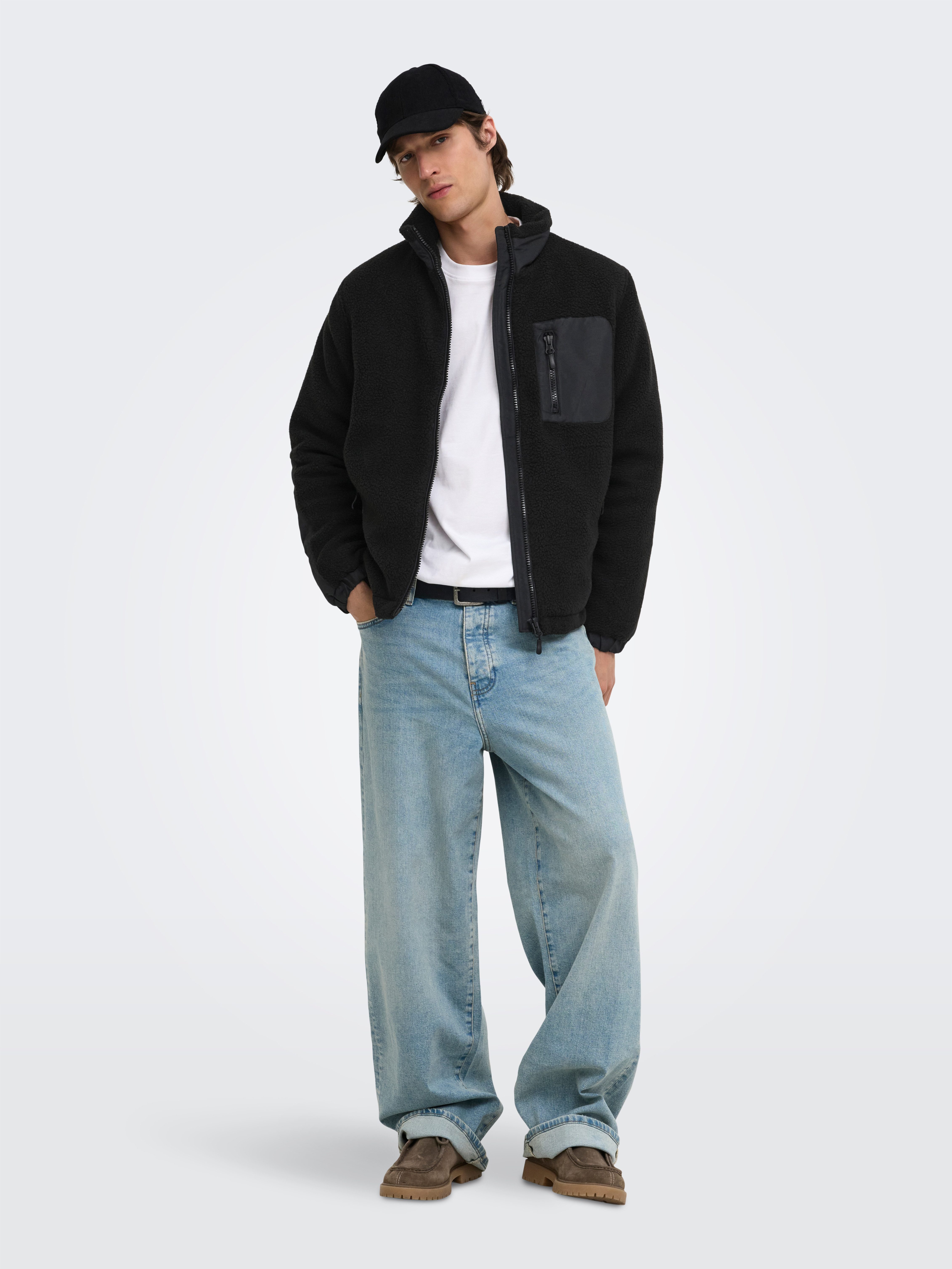 ONLY & SONS Kurzjacke ONSTYRO PADDED SHERPA JACKET NOOS Polyester, regular fit – Bild 4 von 5