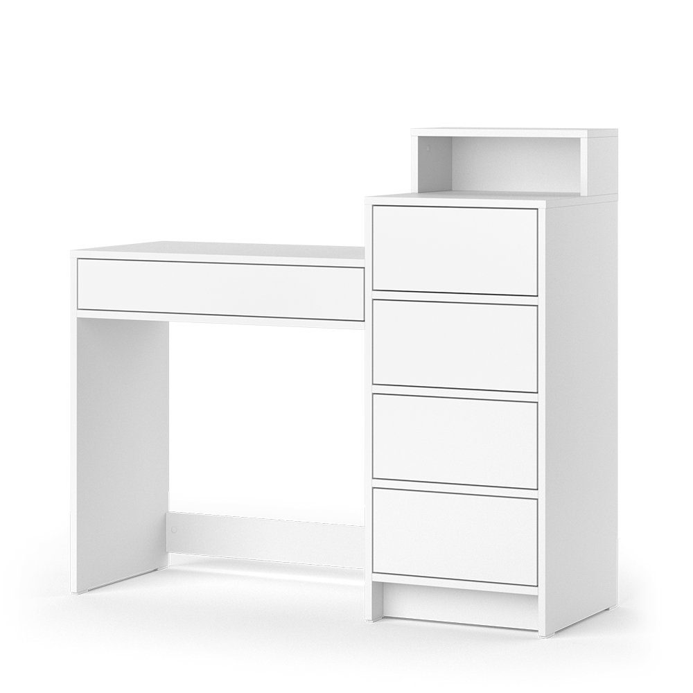 Vicco Schminktisch Naara, Weiß, 110.5 cm mit 5 Schubladen