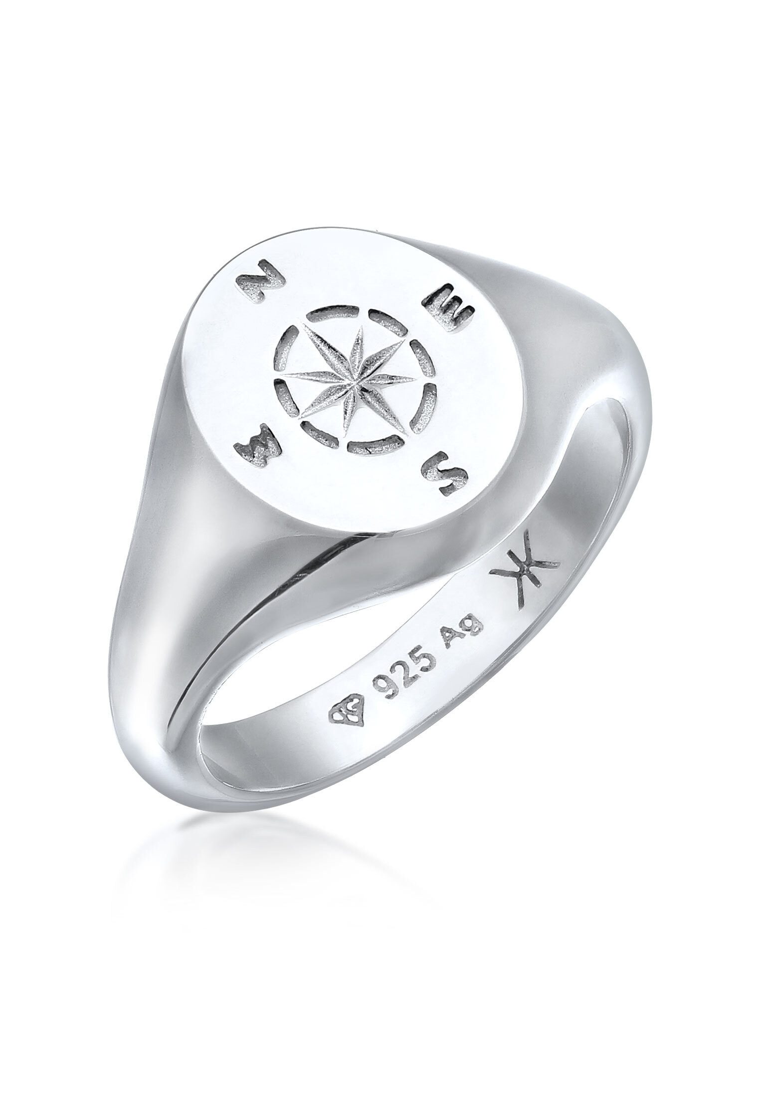 Kuzzoi Siegelring Siegelring Kompass 925 Sterling Silber