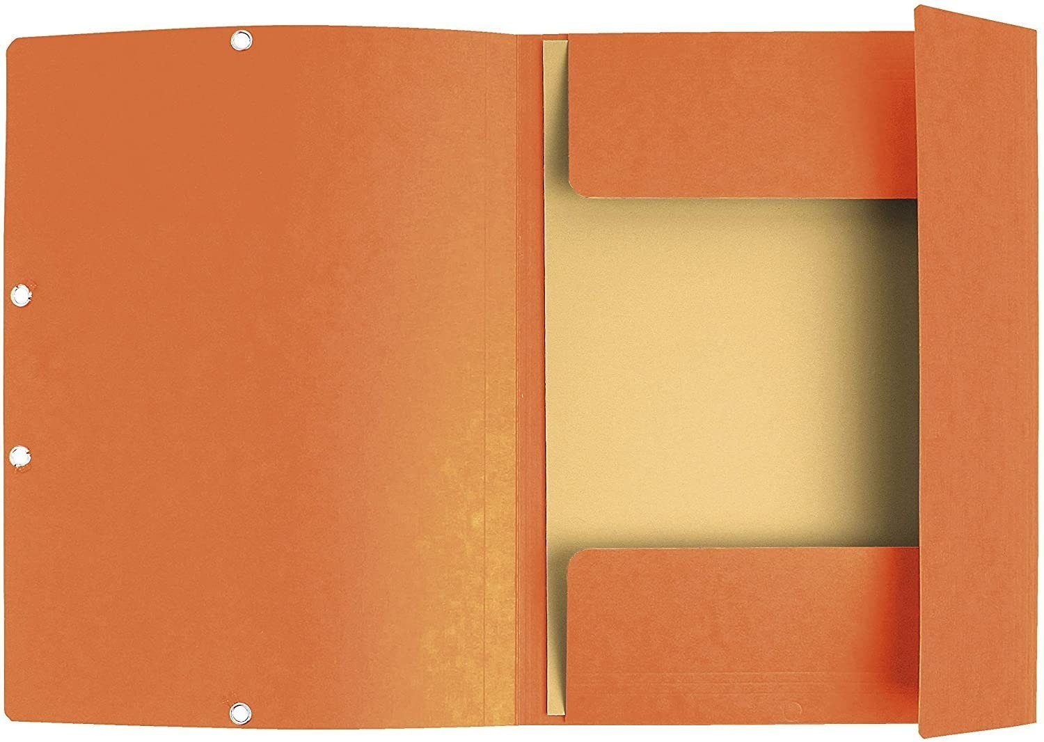 EXACOMPTA Aktenmappe Sammelmappe mit Gummizug 3 Klappen DIN A4 orange (10-tlg) | Aktentaschen