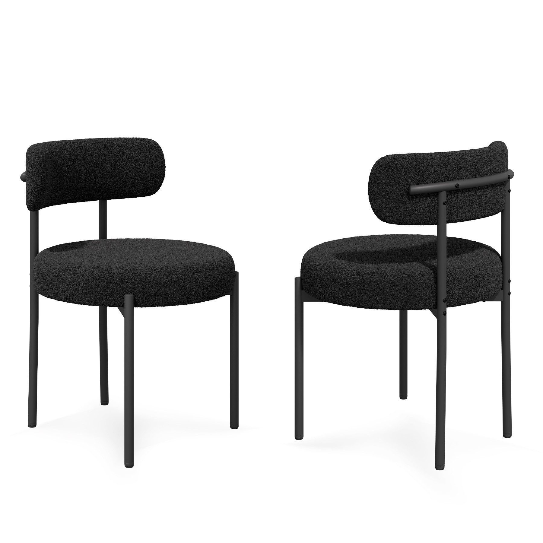 HawthyHome Esszimmerstuhl Runder Polsterstuhl mit Metallgestell, Wohnzimmerstuhl, Küchenstuhl (2 St), 2er Set