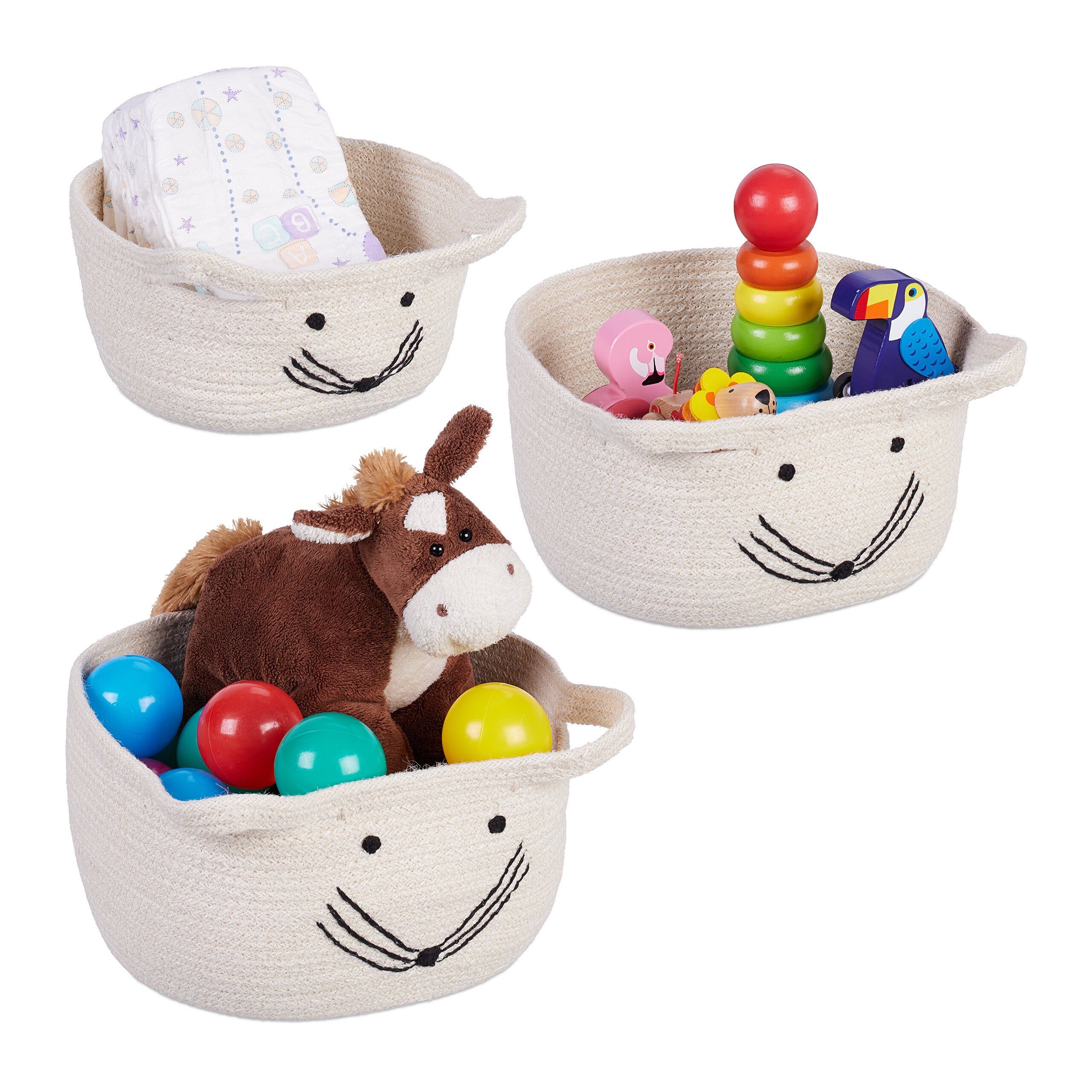 relaxdays Aufbewahrungskorb 3er Set günstig online kaufen