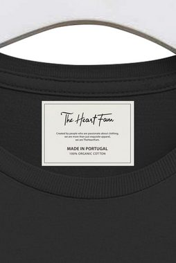 TheHeartFam T-Shirt Nachhaltiges Bio-Baumwolle Tshirt Schwarz Classic Herren Frauen Hergestellt in Portugal / Familienunternehmen