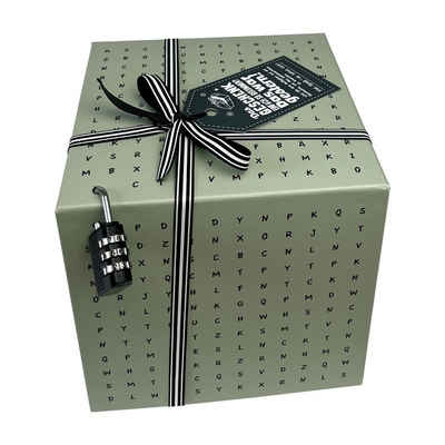 SURPRISA Geschenkbox Rätselbox, persönliche Geschenkverpackung + Rätselspiel - für Geld, Gutscheine und andere Geschenke - mint