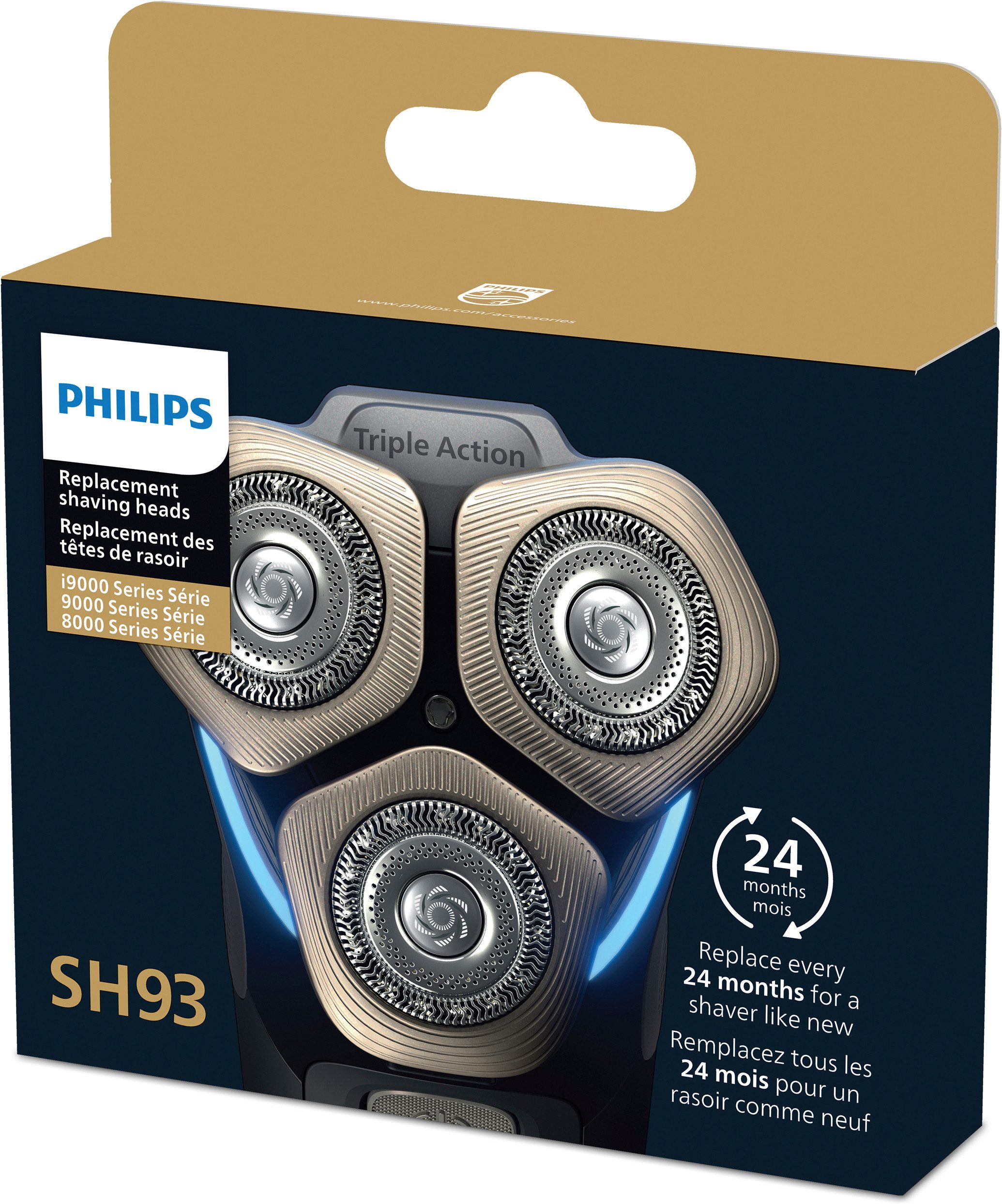 Philips Ersatzscherköpfe SH93/50, für Series i9000, 9000, 8000 und 7000