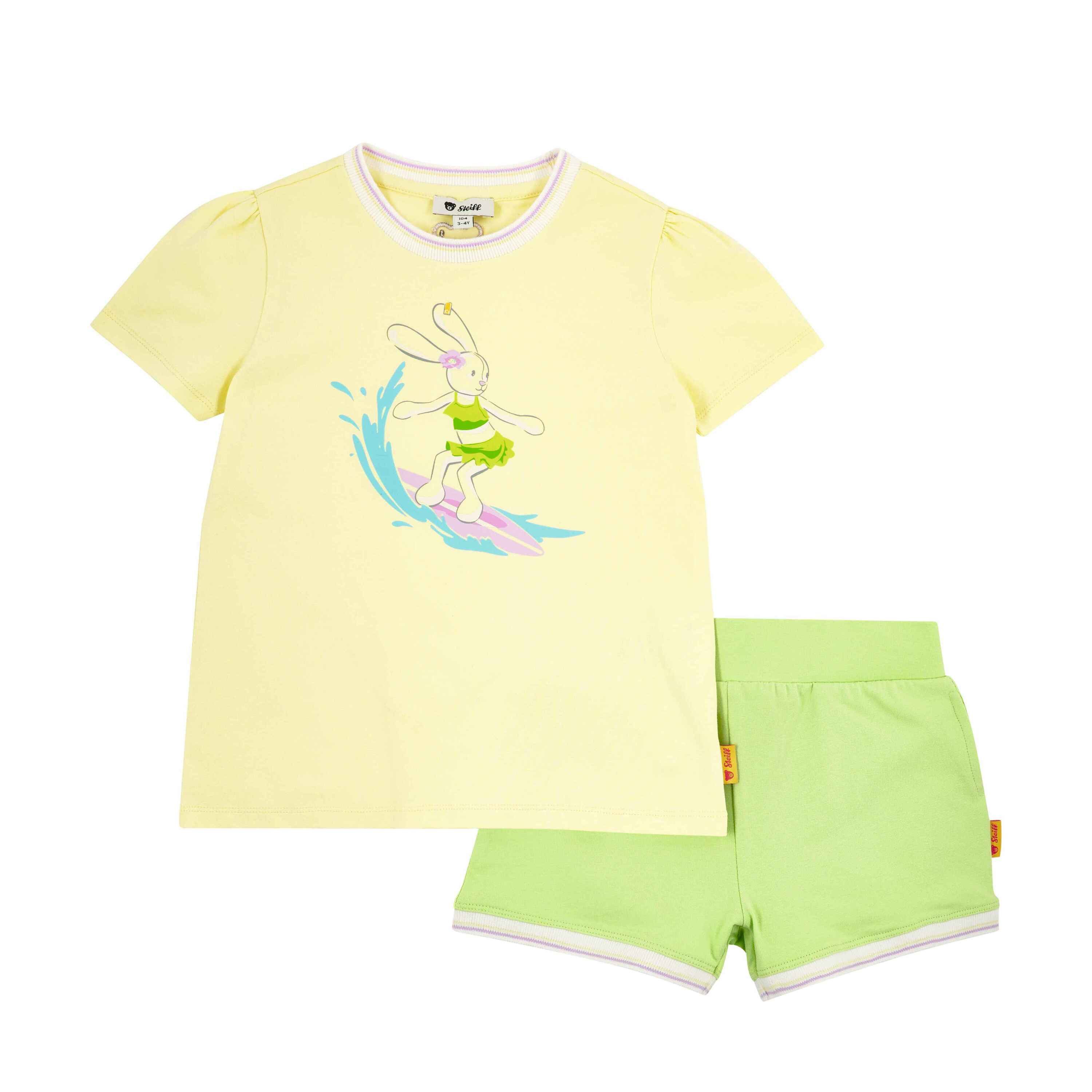 Steiff Strickjacke Set Shorts + T-Shirt kurzarm Aloha, Softbund