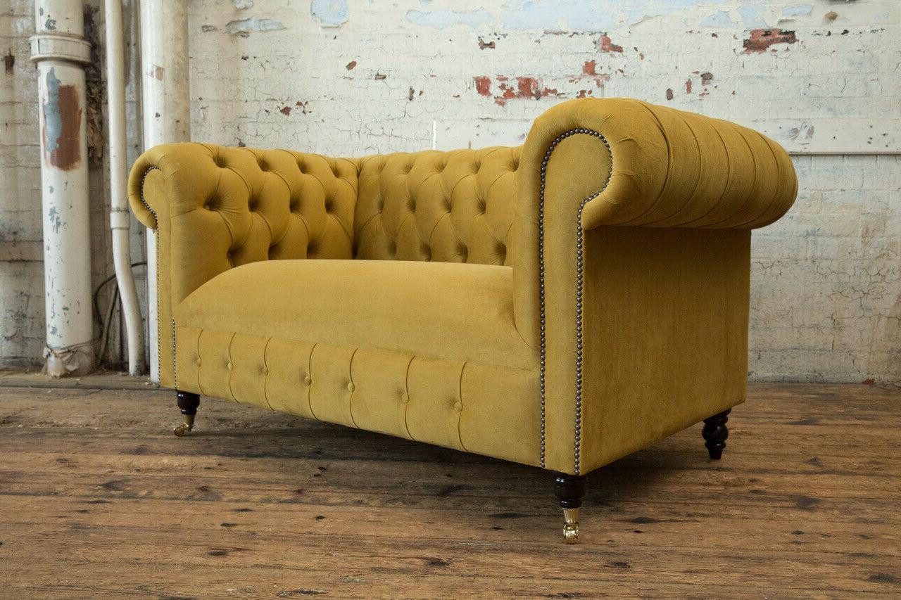 Xlmoebel Chesterfield-Sofa Elegantes Sofa mit hochwertigem Stoffbezug und komfortabler Polsterung, 1 Teile, Hergestellt in Europa