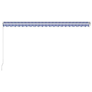 furnicato Markise Einziehbare Handbetrieben 500 x 300 cm Blau und Weiß