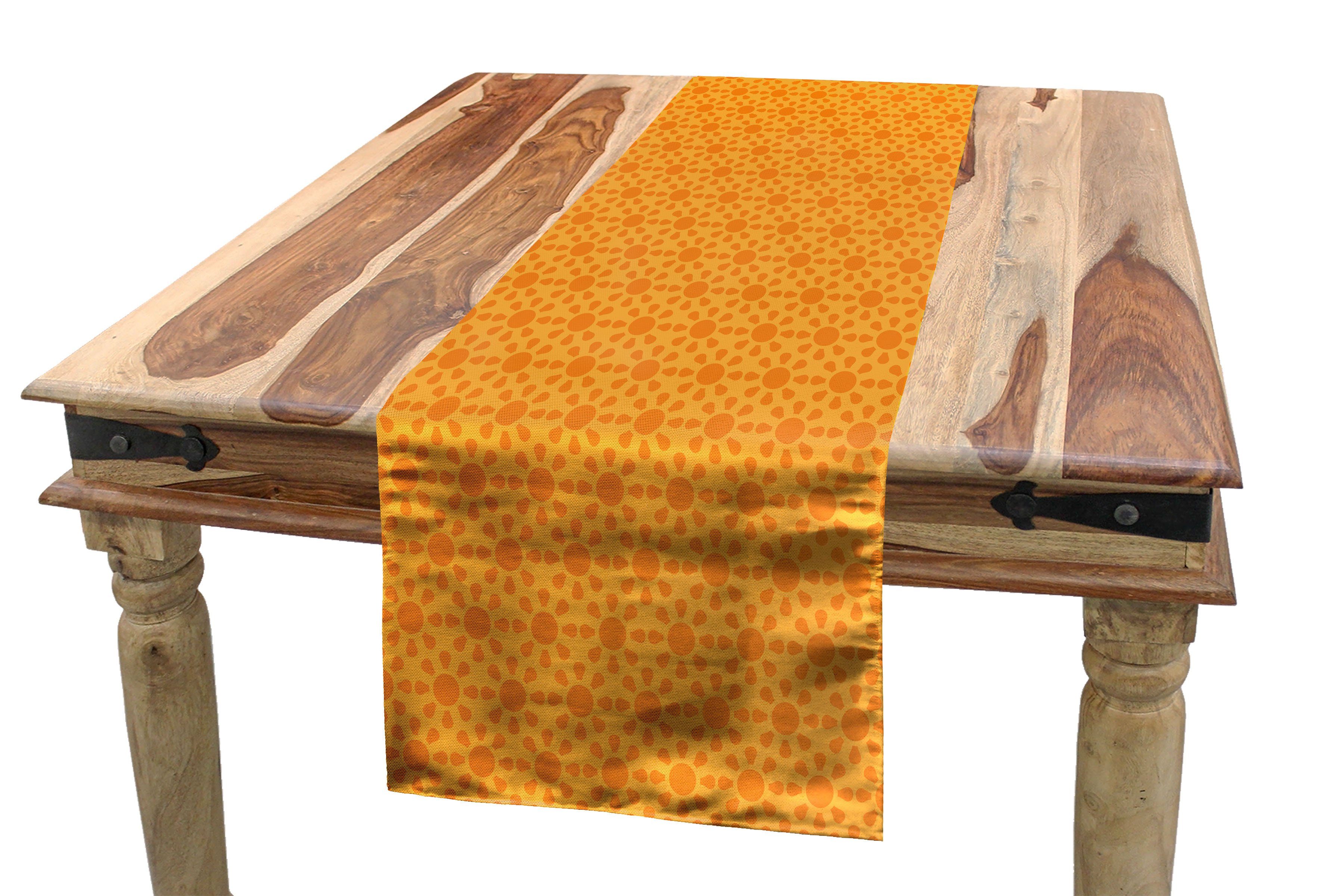 Küche Tischläufer, Töne Dekorativer Sonne warme Tischläufer Symmetrische Esszimmer Abakuhaus Rechteckiger
