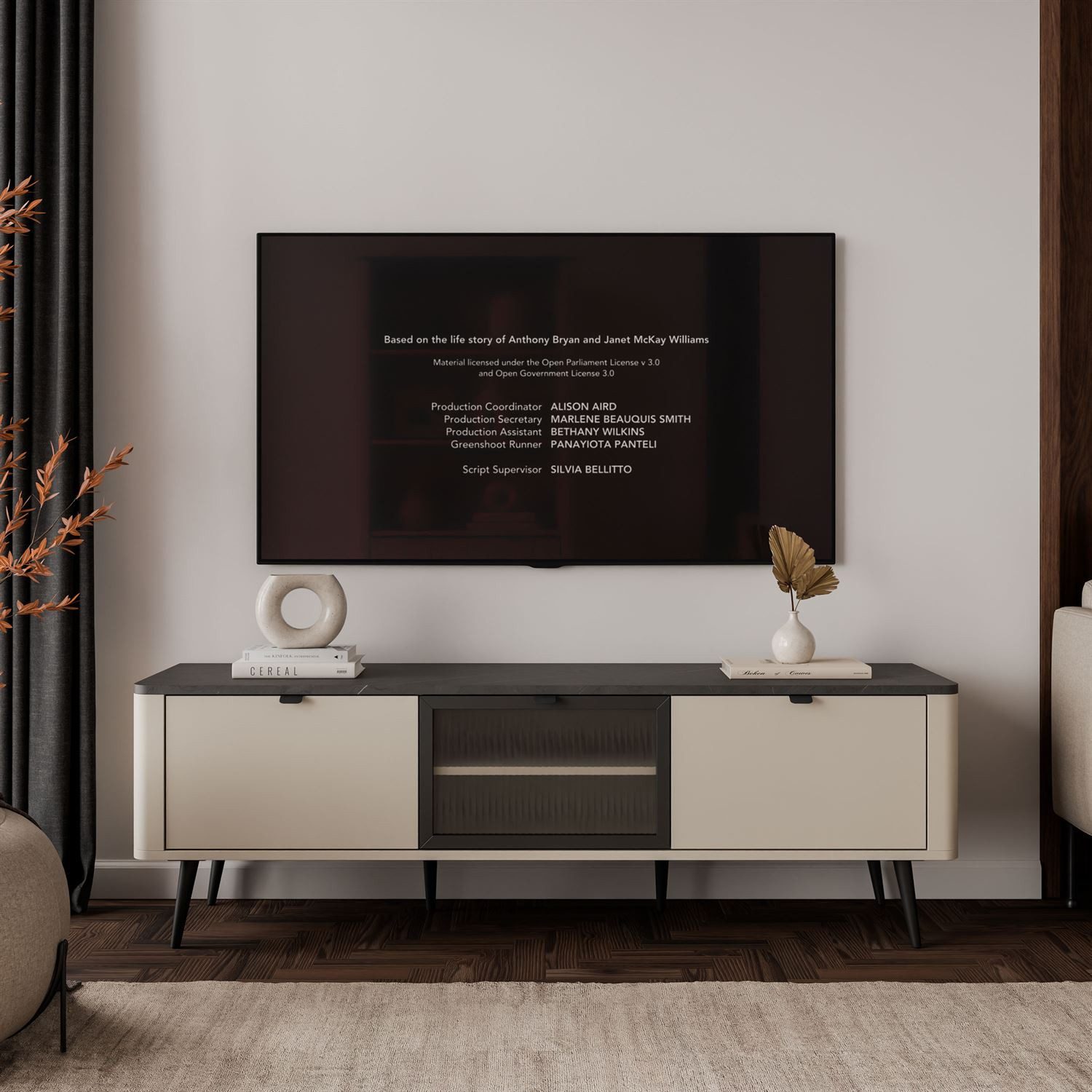 Lookway TV-Schrank AUTUMN 2D1W auf hohen Beinen