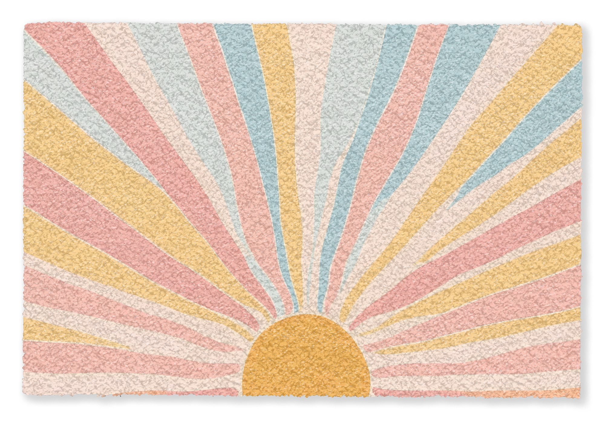 MuchoWow Fußmatte Illustration - Sonne - Pastellfarben, Rechteckig, innen Schmutzfangmatte, Tür, Schmutzfänger Flur, Teppich 60x40 cm