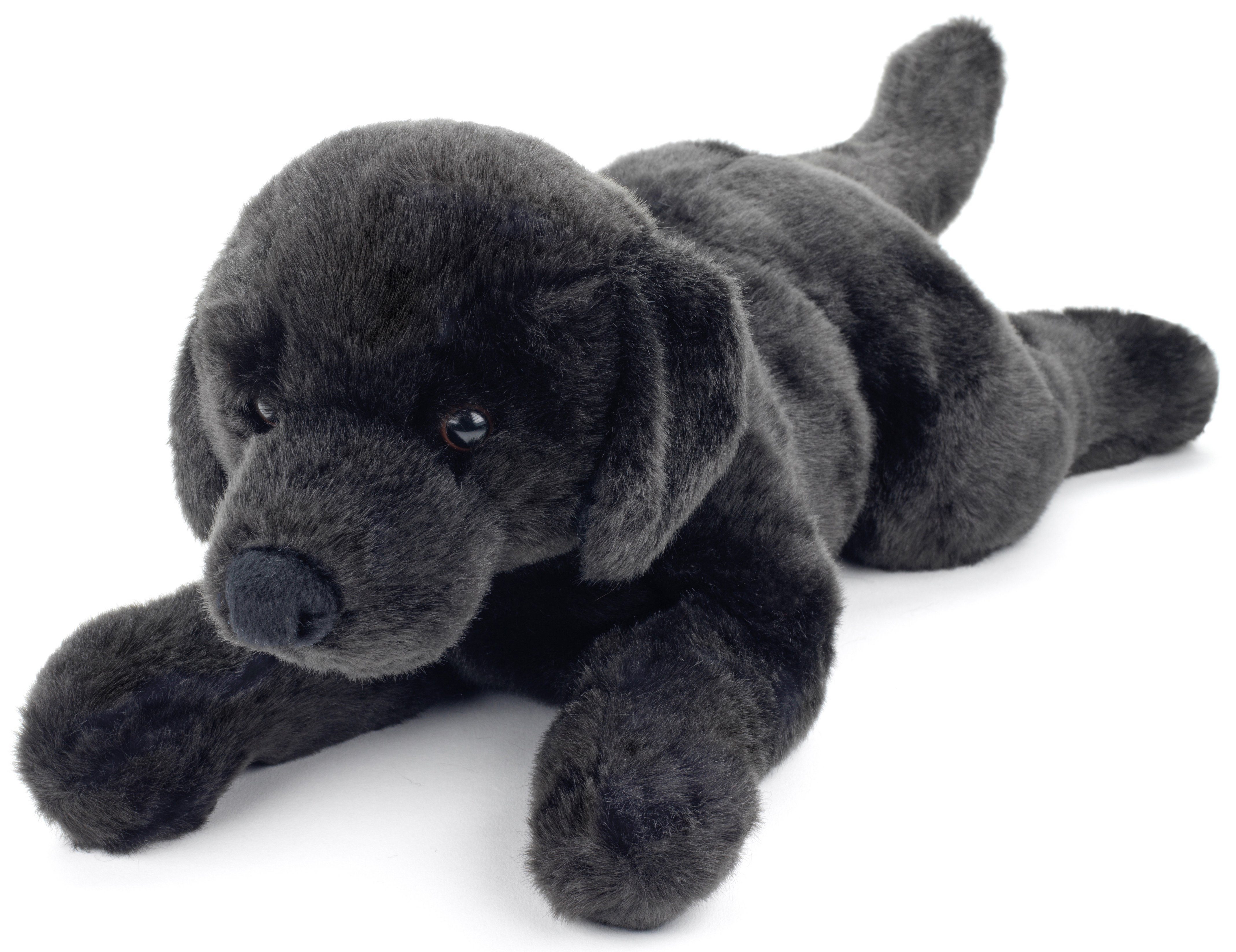 Uni-Toys Kuscheltier Labrador, liegend - versch. Farben - 40 cm - Plüsch-Hund - Plüschtier, zu 100 % recyceltes Füllmaterial schwarz