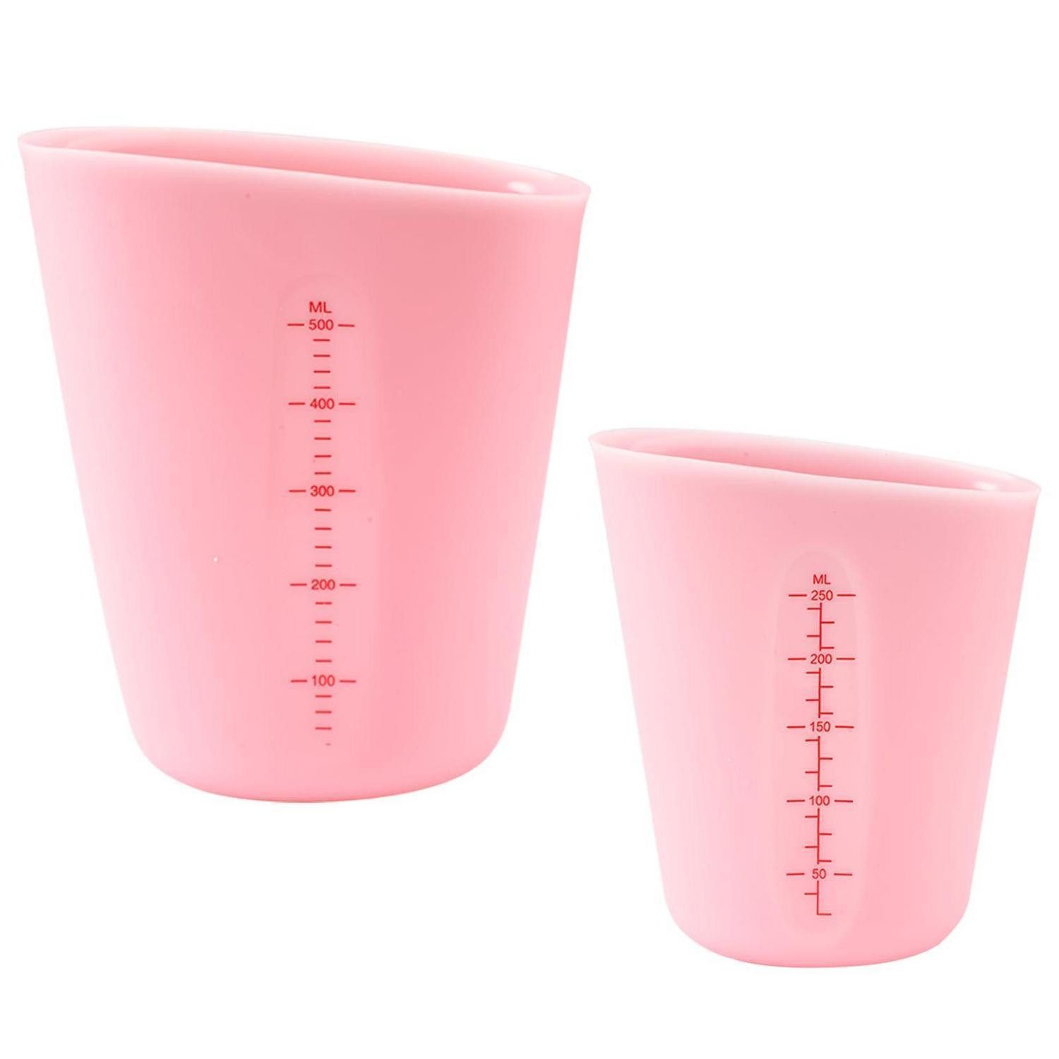 LuxusKollektion Messbecher Silikon Messbecher Set 250ml/500ml Pink, Kunststoff, (1-St)