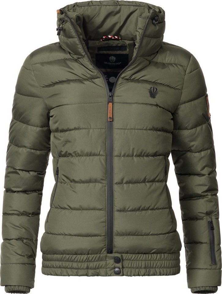 Marikoo Steppjacke Poison stylische Damen Winterjacke mit hohem Kragen,  Warme Outdoorjacke m. hohem Kragen schützt vor Wind u. Kälte