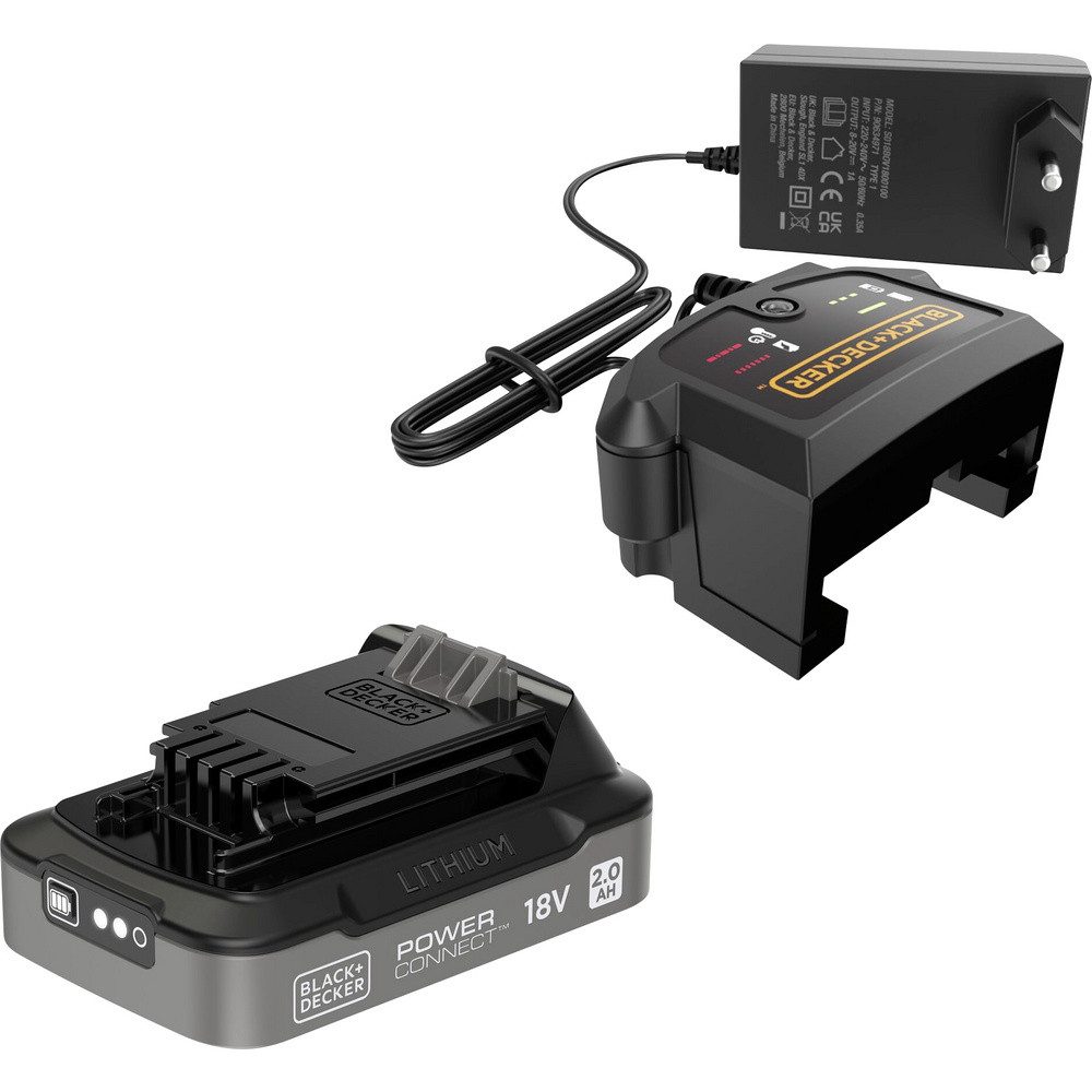 Black + Decker Black & Decker BDL2018S1B-QW Werkzeug-Akku und Ladegerät 18 V 2 Ah L Akku