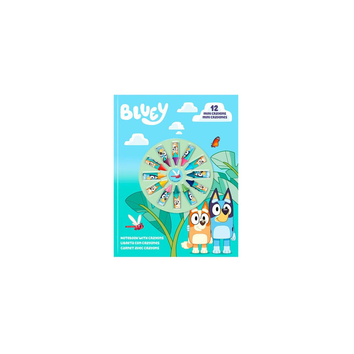 Bluey Kreativset Bluey Notizbuch + Mini-Buntstift-Set für Kinder