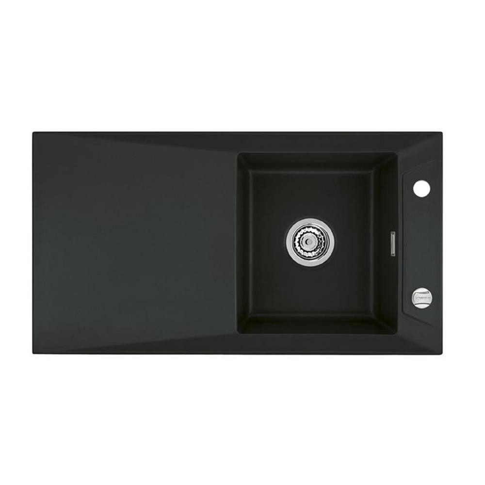 Systemceram Küchenspüle KeraDomo SIRO 90 Excenterbedienung Nigra, 90/490 cm