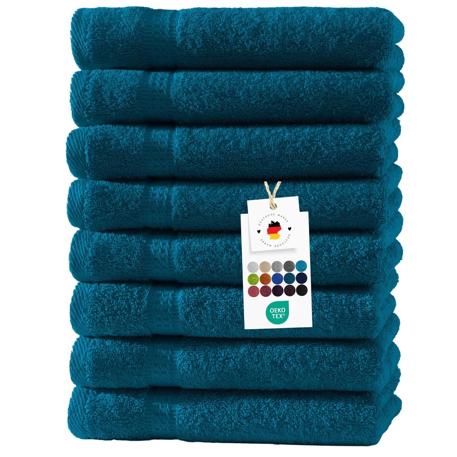 Carpe Sonno Gästehandtücher 30x50 cm 8x Gästetuch Set 100% Baumwolle Frottier Handtücher 500 g/m2, Frottier (Spar-Set, 8-St), Extra Soft & Weich, Saugfähig, Schwer, Atmungsaktiv, schnell trocknend
