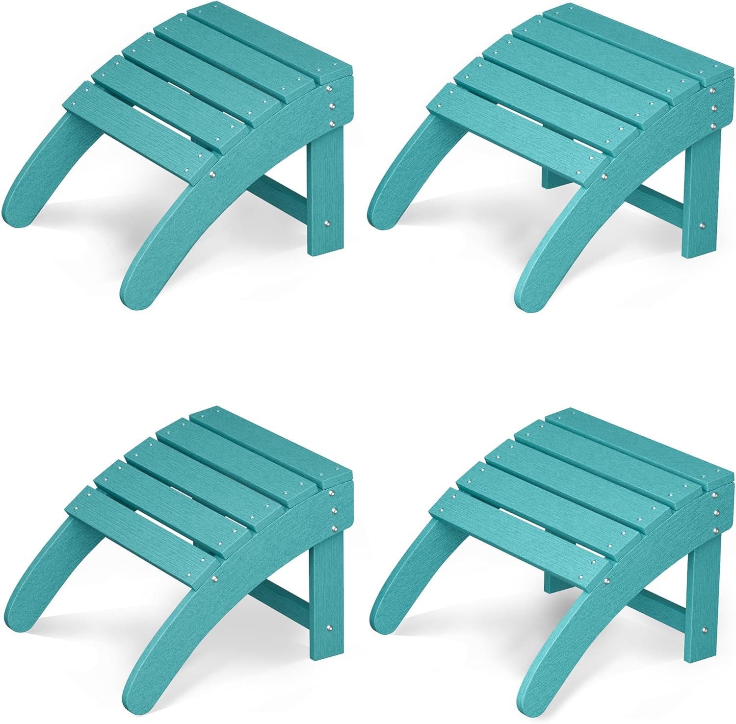 GarveeMore Fußhocker Adirondack,wetterfeste Terrassen-Fußablage für Adirondack-Stühle, Fußstütze aus Kunststoff für Veranda, Pool, Rasen und Garten